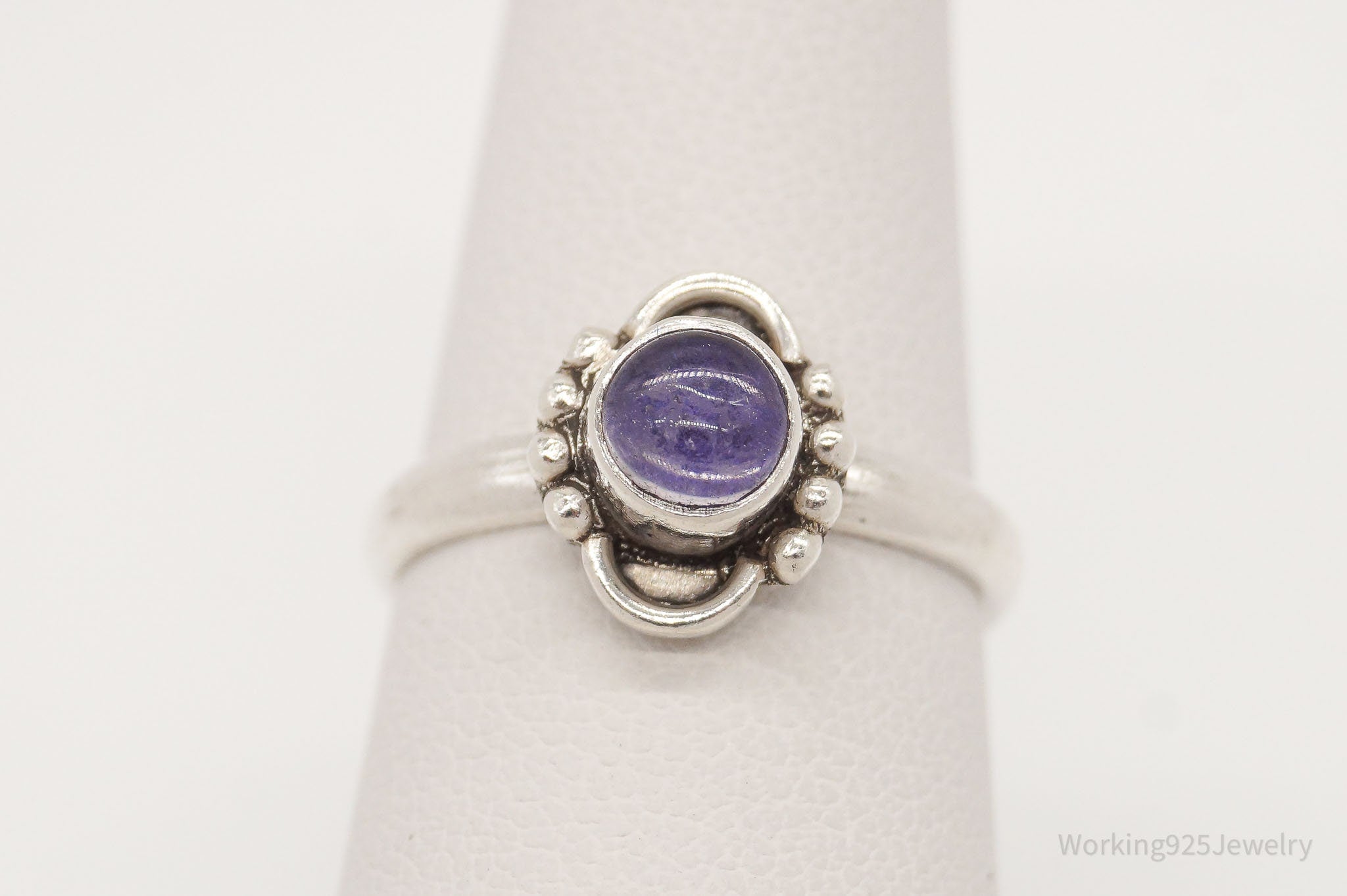 Vintage Amethyst Sterling Silver Ring - Size 5.75