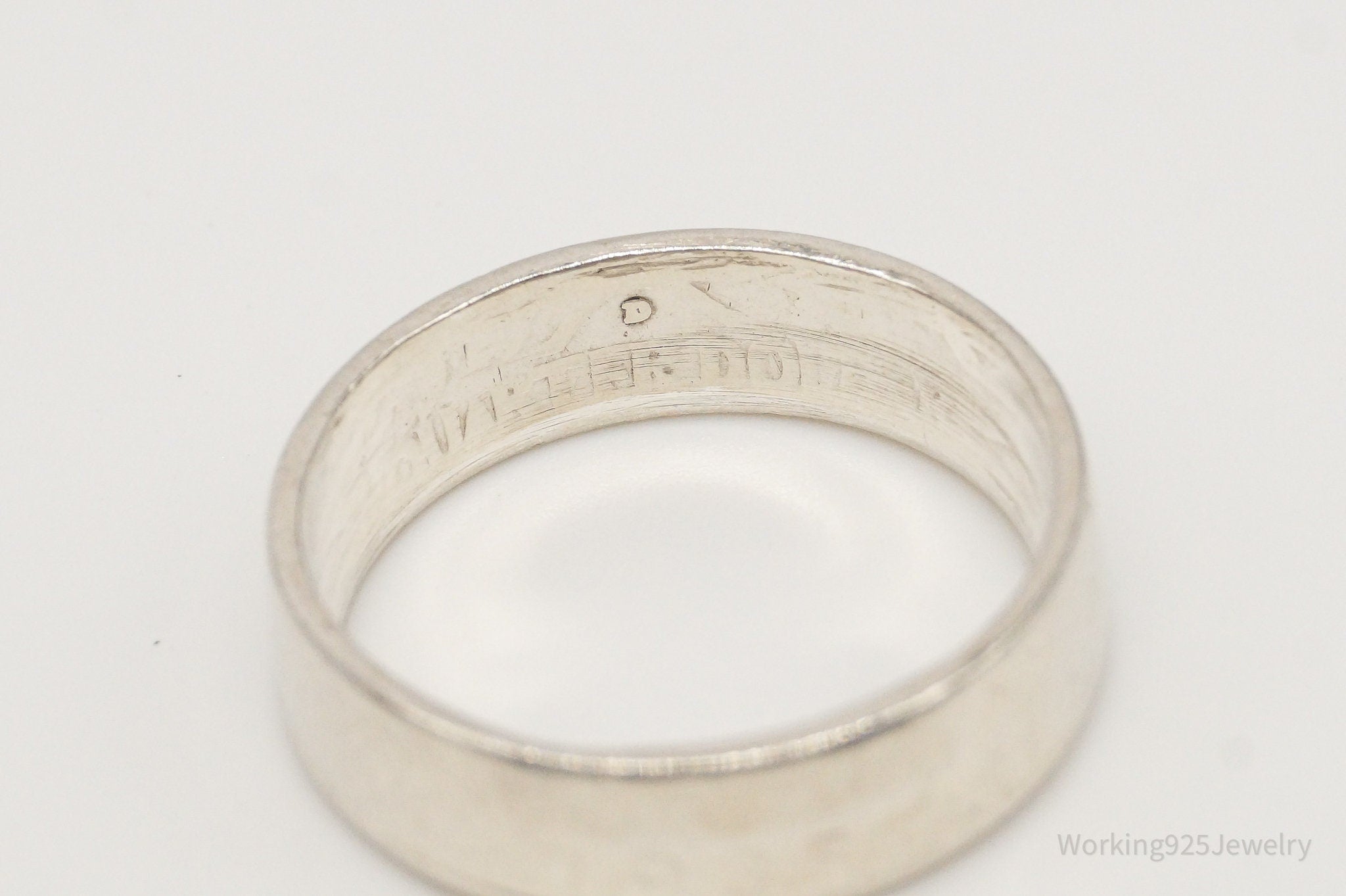 Vintage 1935 Washington Quarter Coin Silver Ring - Size 8