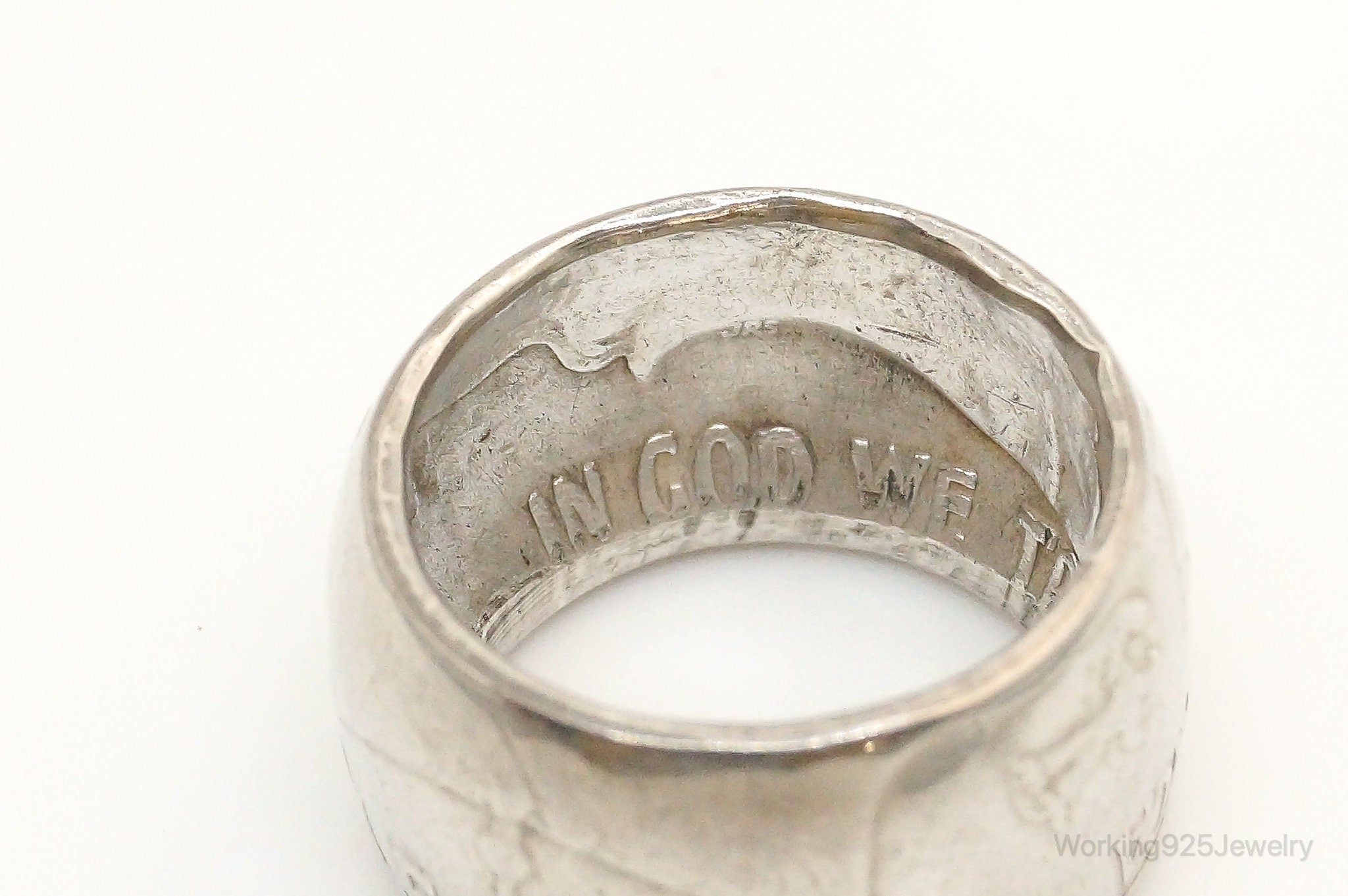 Vintage 1958 Half Dollar Silver Ring - Size 5