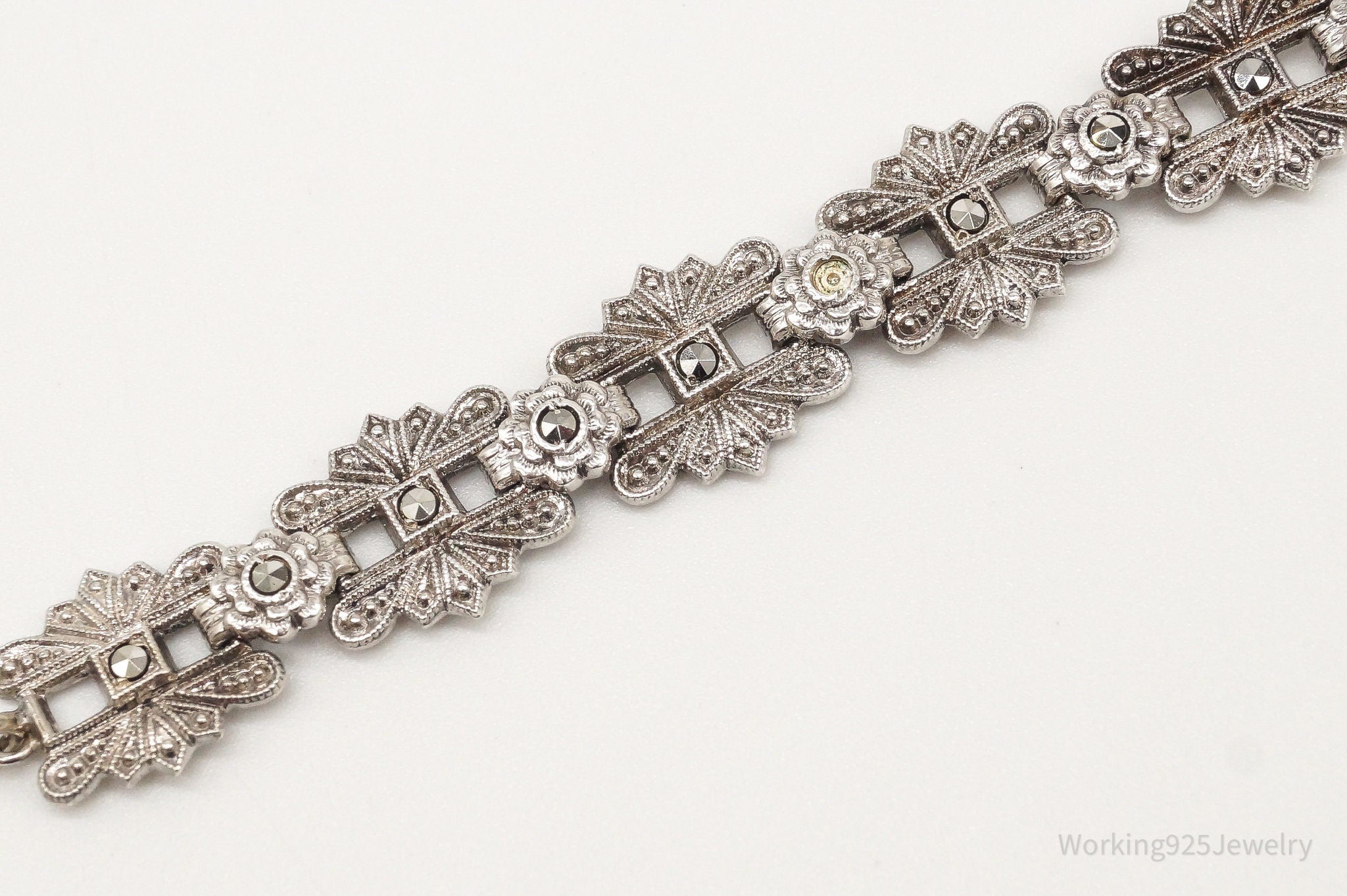 Antique Marcasite Sterling Silver Bracelet