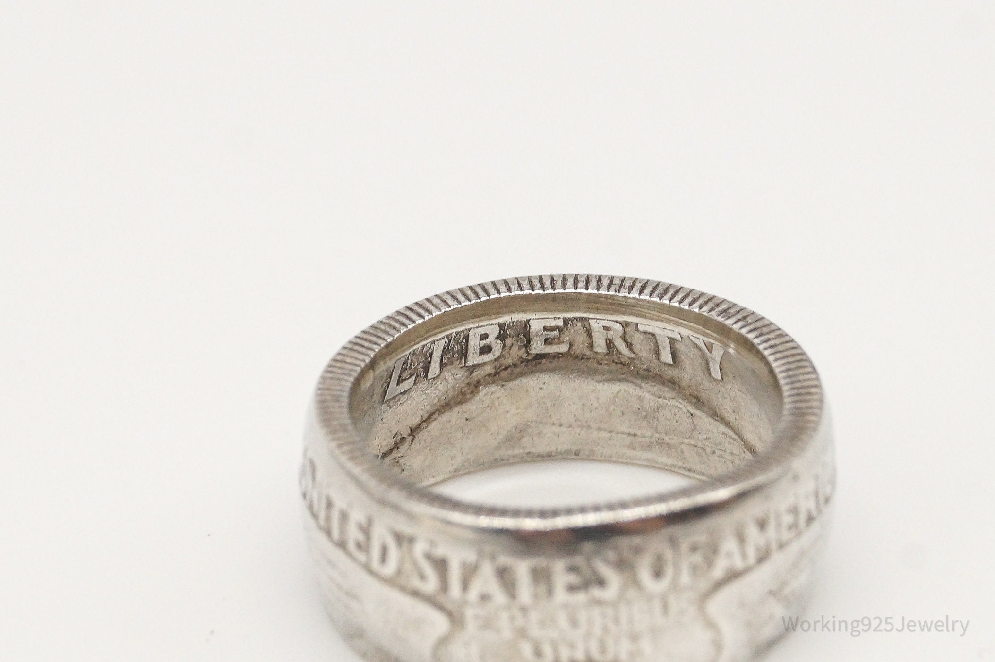 Vintage 1958 Washington Quarter Coin Silver Ring - Size 4.25