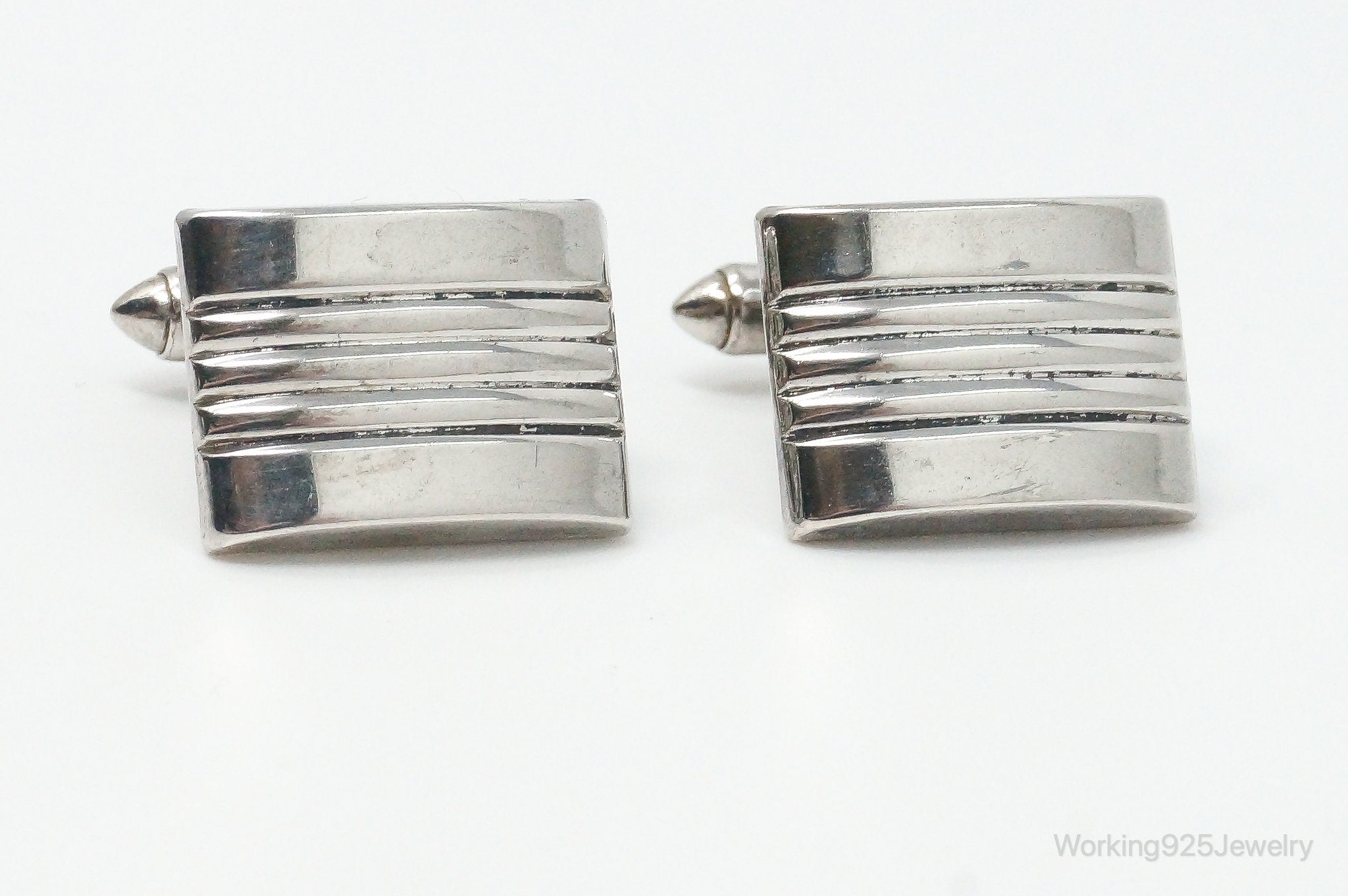 Vintage Designer Hadley Modern Sterling Silver Cufflinks