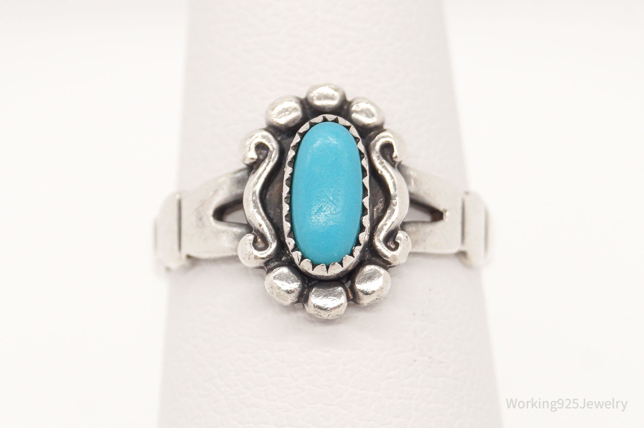 Vintage Bell Trading Post Turquoise Sterling Silver Ring - Size 5.25