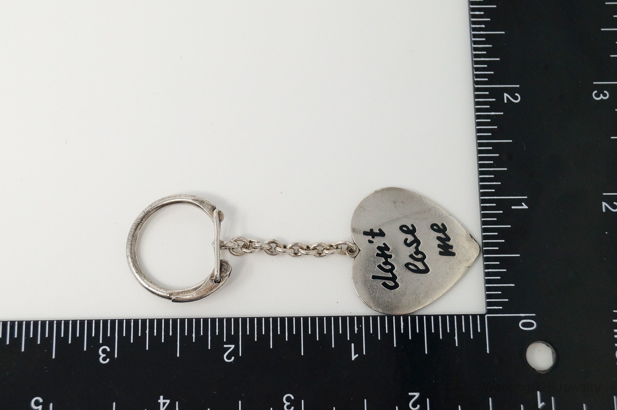 Vintage Don't Lose Me Heart 835 Silver Collectible Keychain