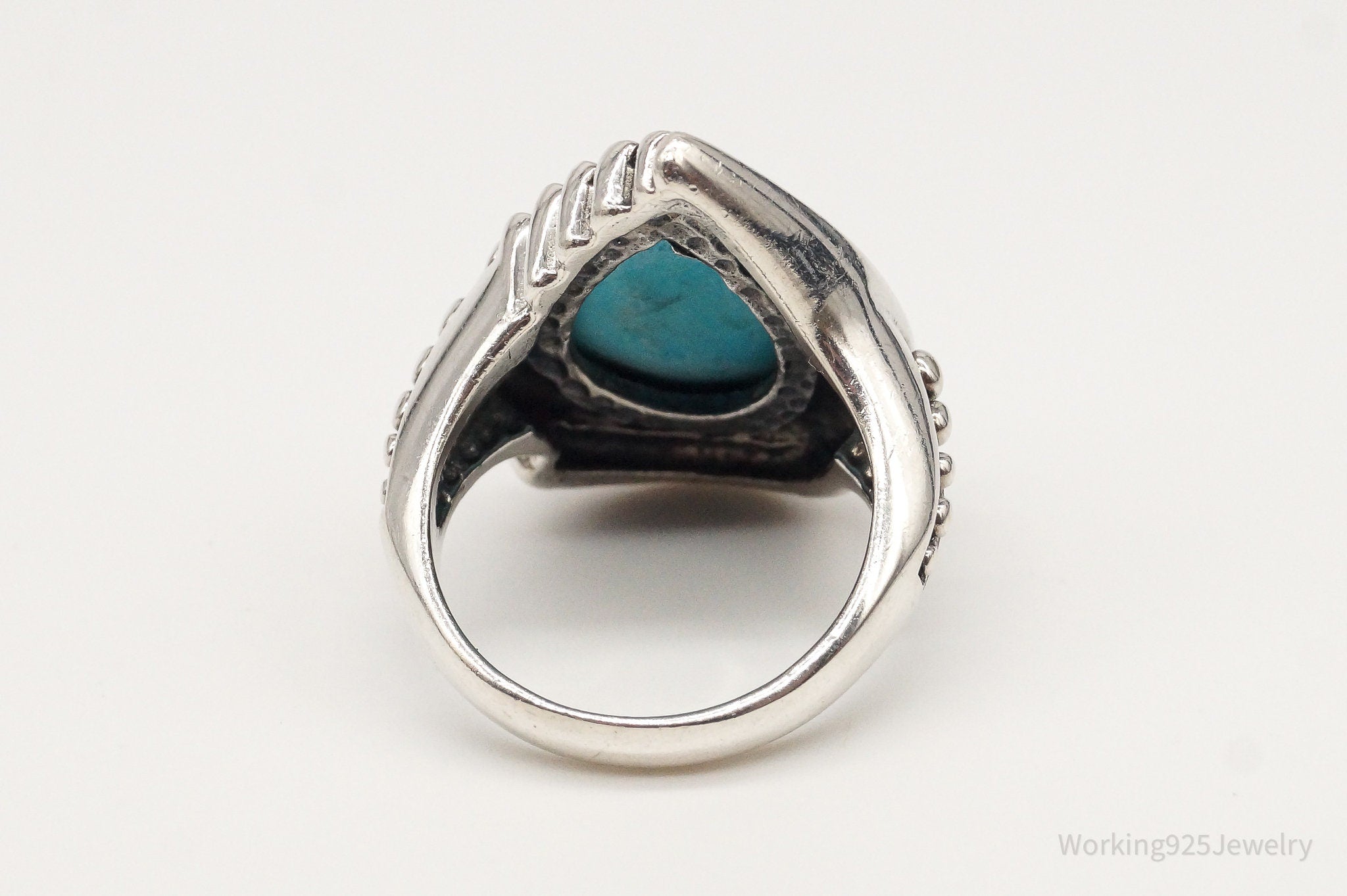 Designer SX Turquoise Sterling Silver Ring - Size 6