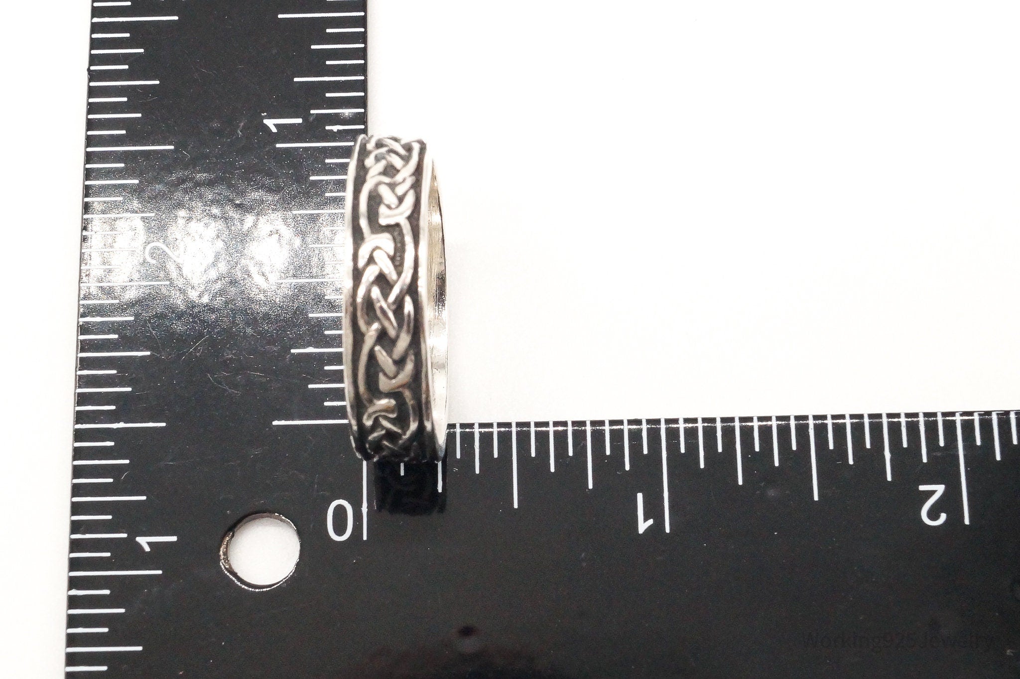 Vintage Designer WMCO Celtic Knot Design Sterling Silver Band Ring - Size 13.75