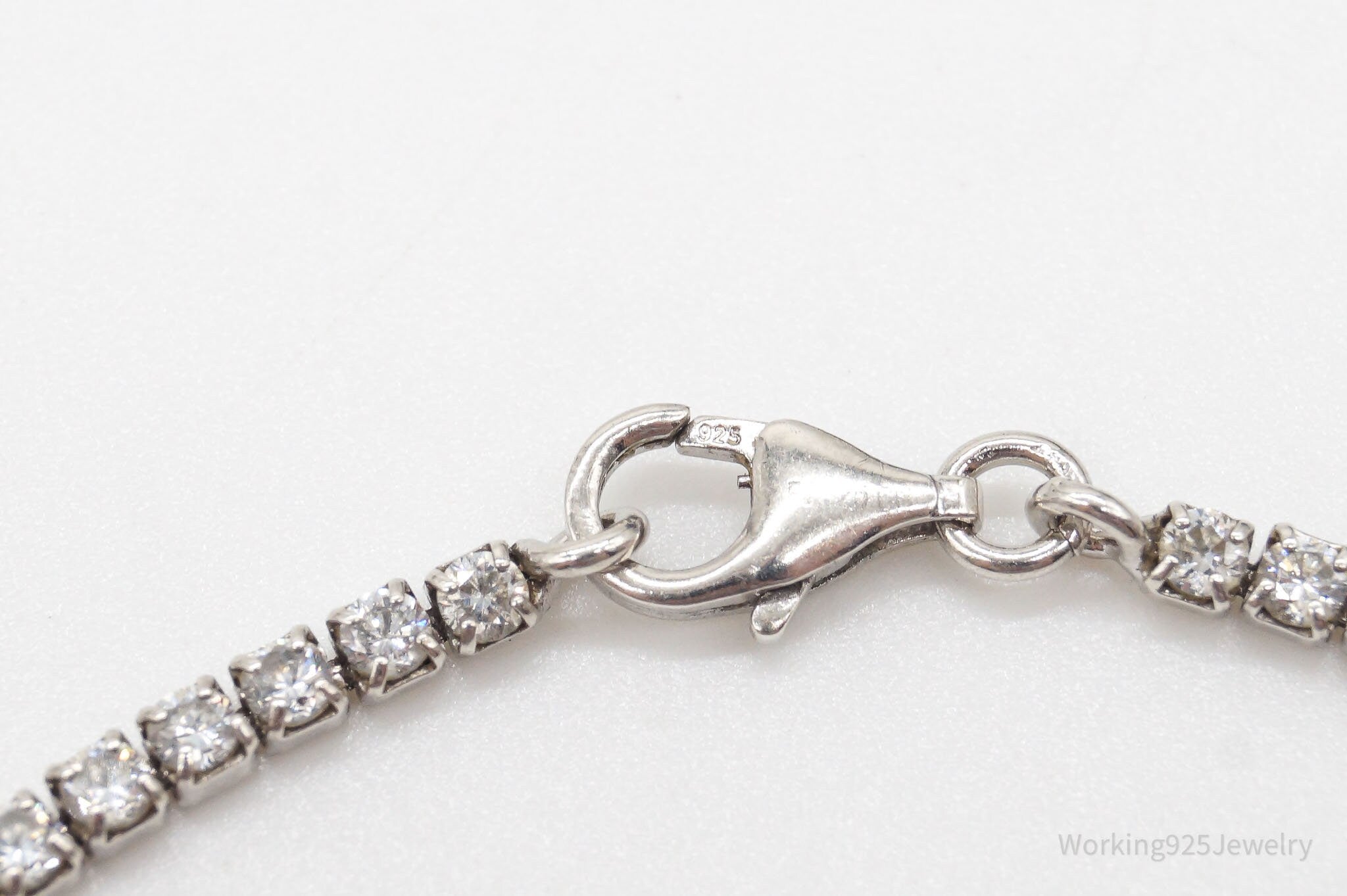 Vintage Cubic Zirconia Sterling Silver Tennis Bracelet