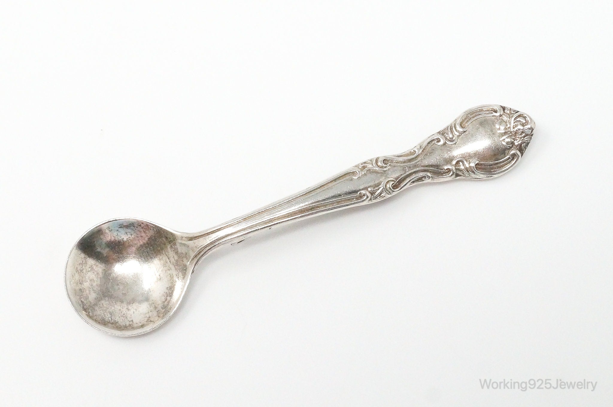 Antique Spoon Sterling Silver Brooch Pin