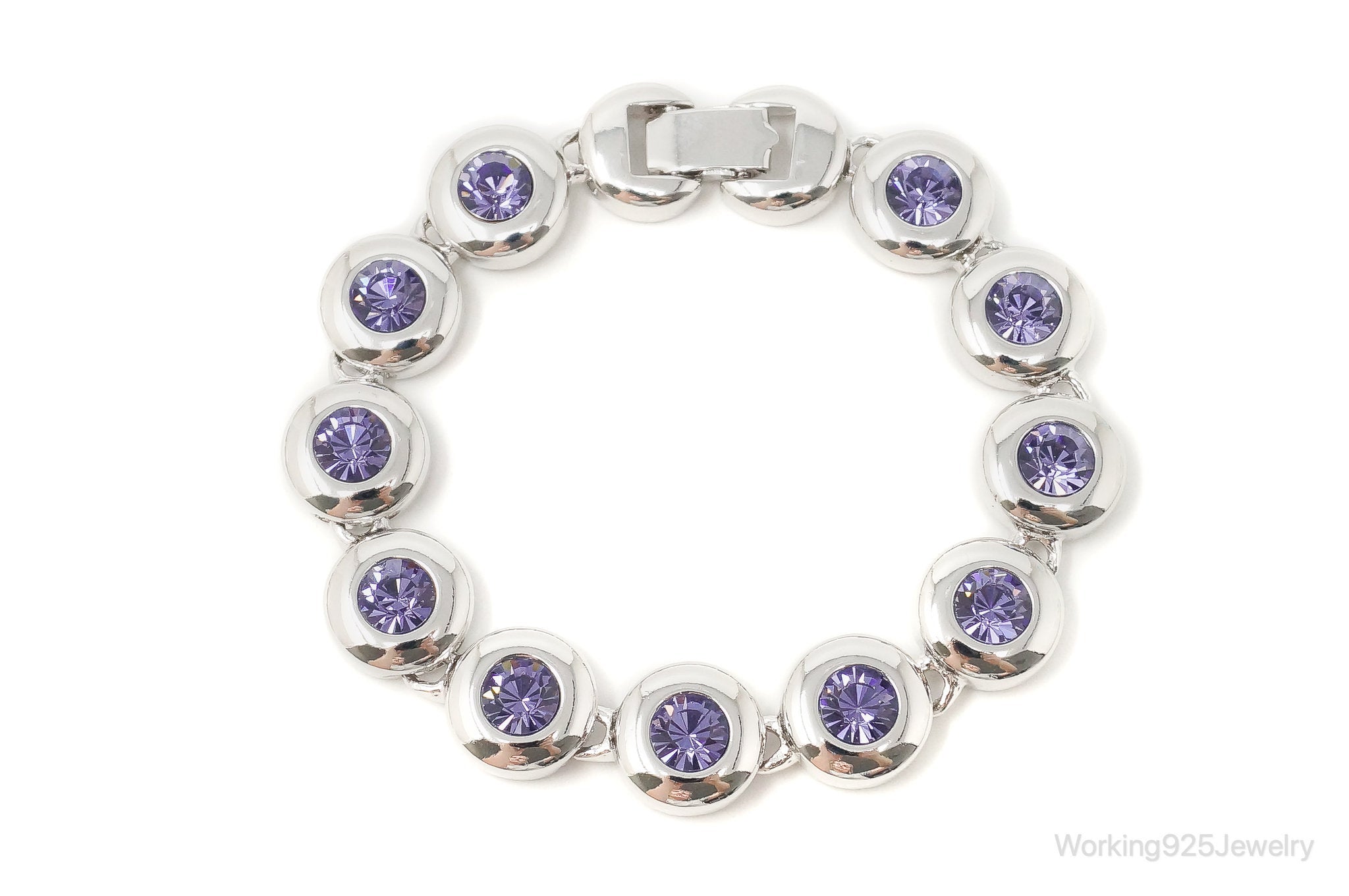 Designer Nolan Miller Purple Stone Silver Tone Bracelet