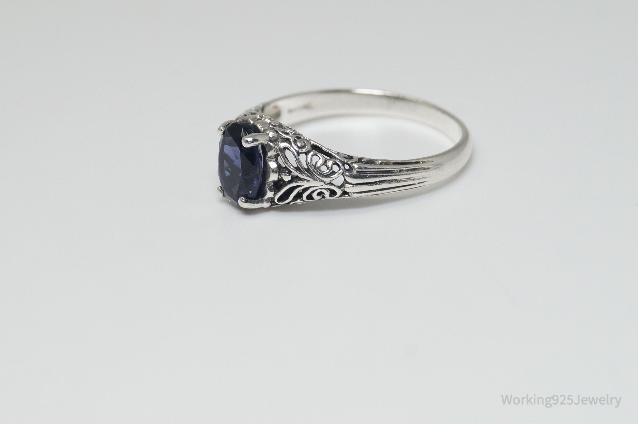 Vintage Designer CNA Sapphire Sterling Silver Ring - Sz 8.75