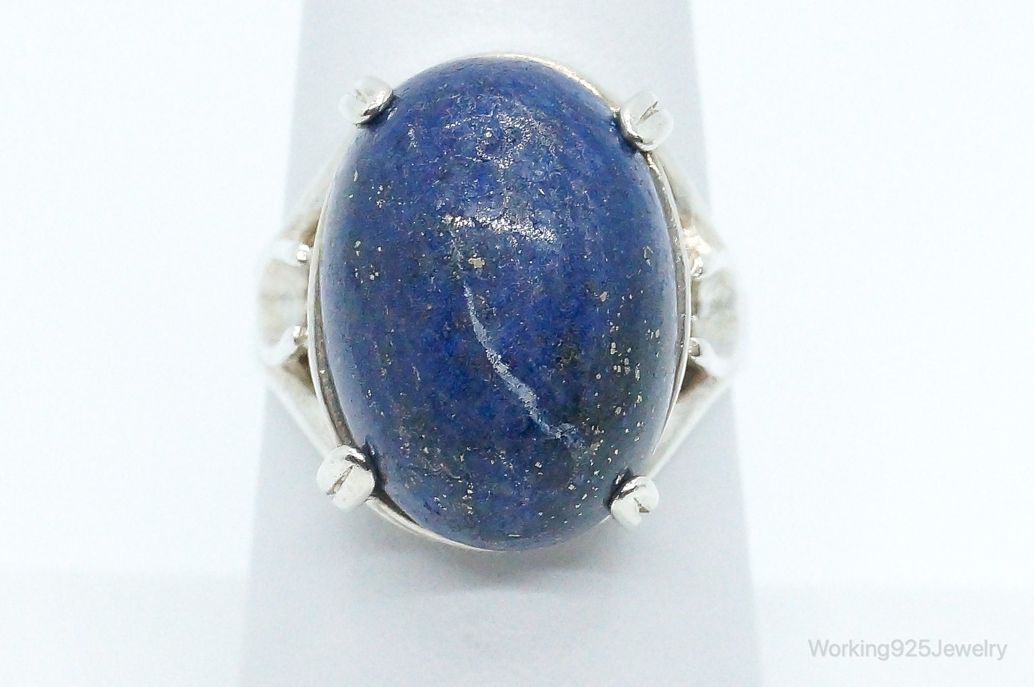 Vintage Lapis Lazuli Sterling Silver Ring - Size 7.25