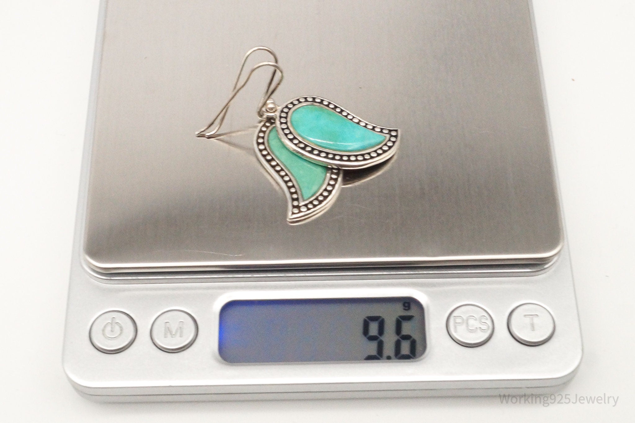 Designer SX Turquoise Sterling Silver Earrings