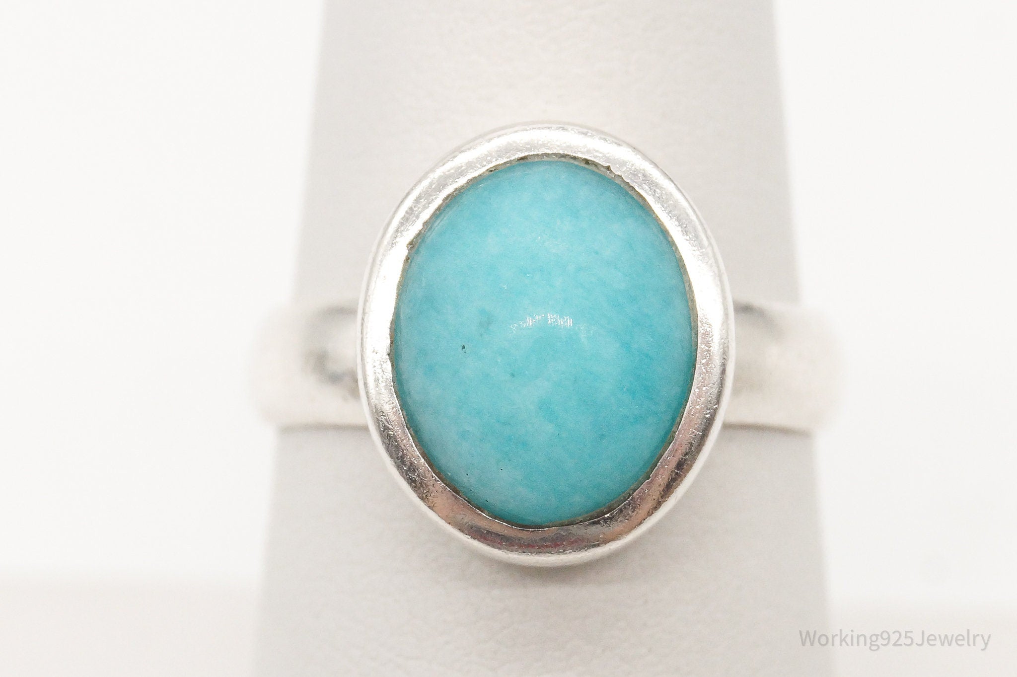 Vintage Designer TGGC Amazonite Sterling Silver Ring - Size 7