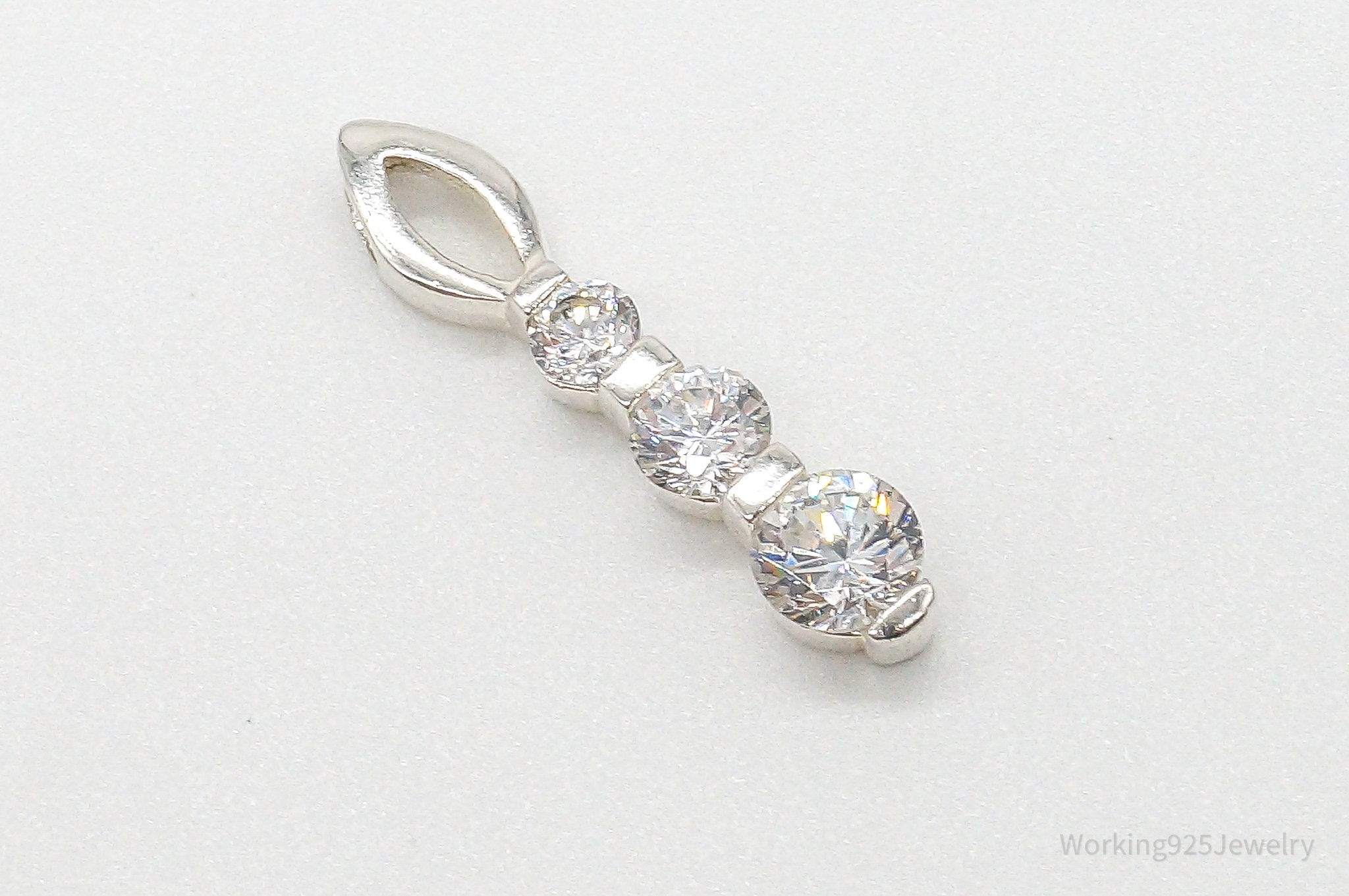 Cubic Zirconia Sterling Silver Pendant