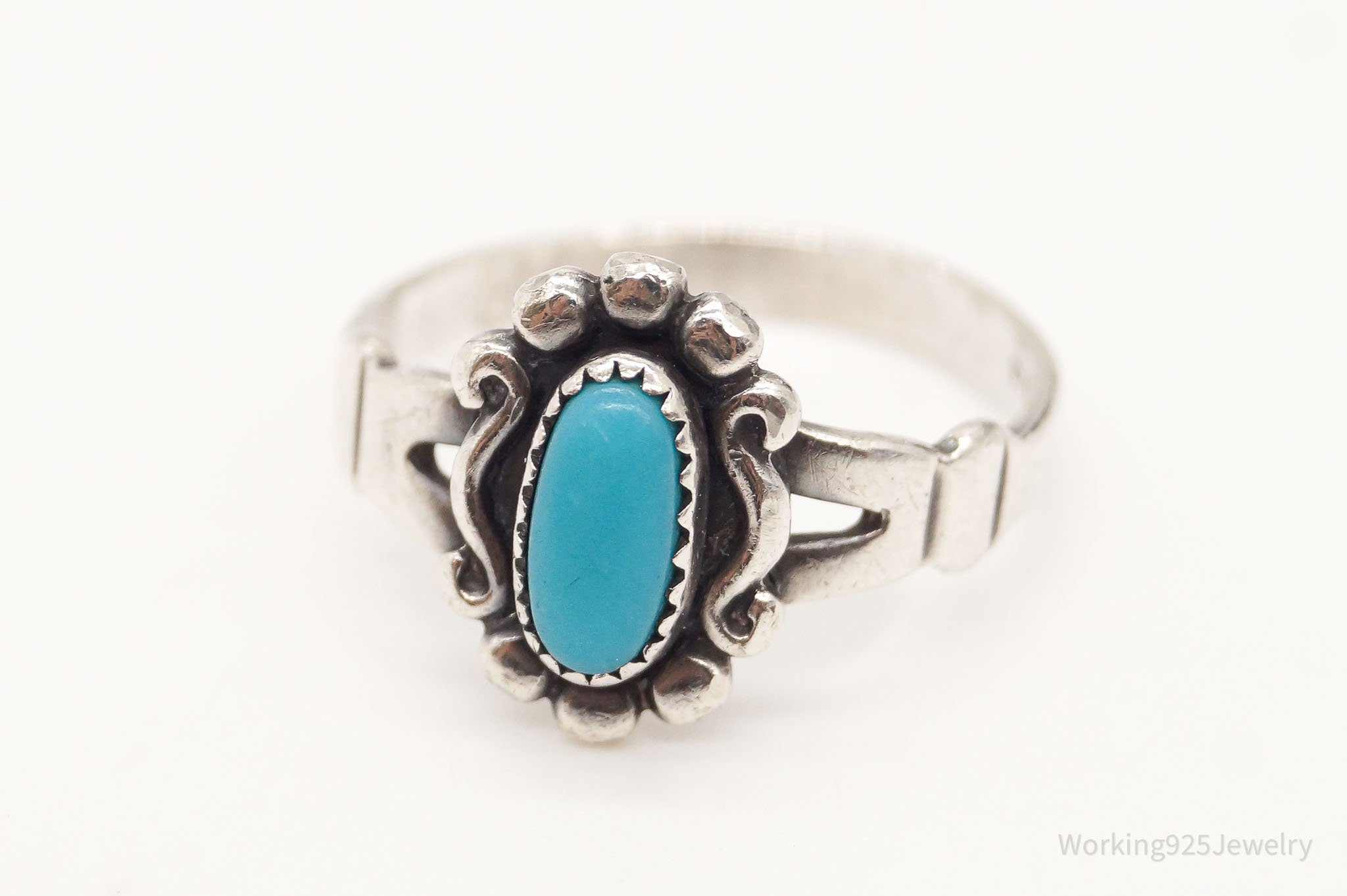 Vintage Bell Trading Post Turquoise Sterling Silver Ring - Size 5.25