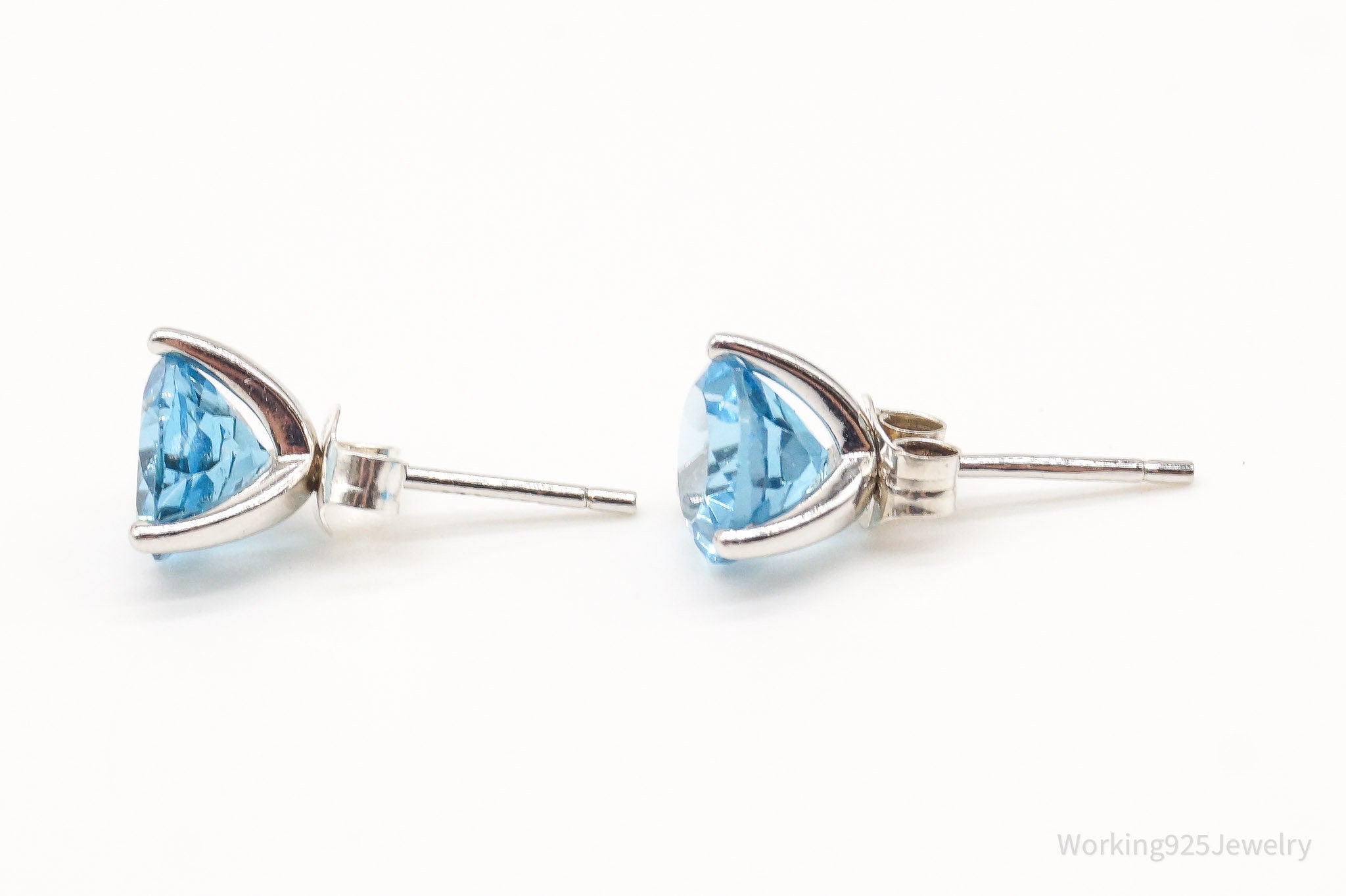 Vintage Blue Topaz Sterling Silver Earrings