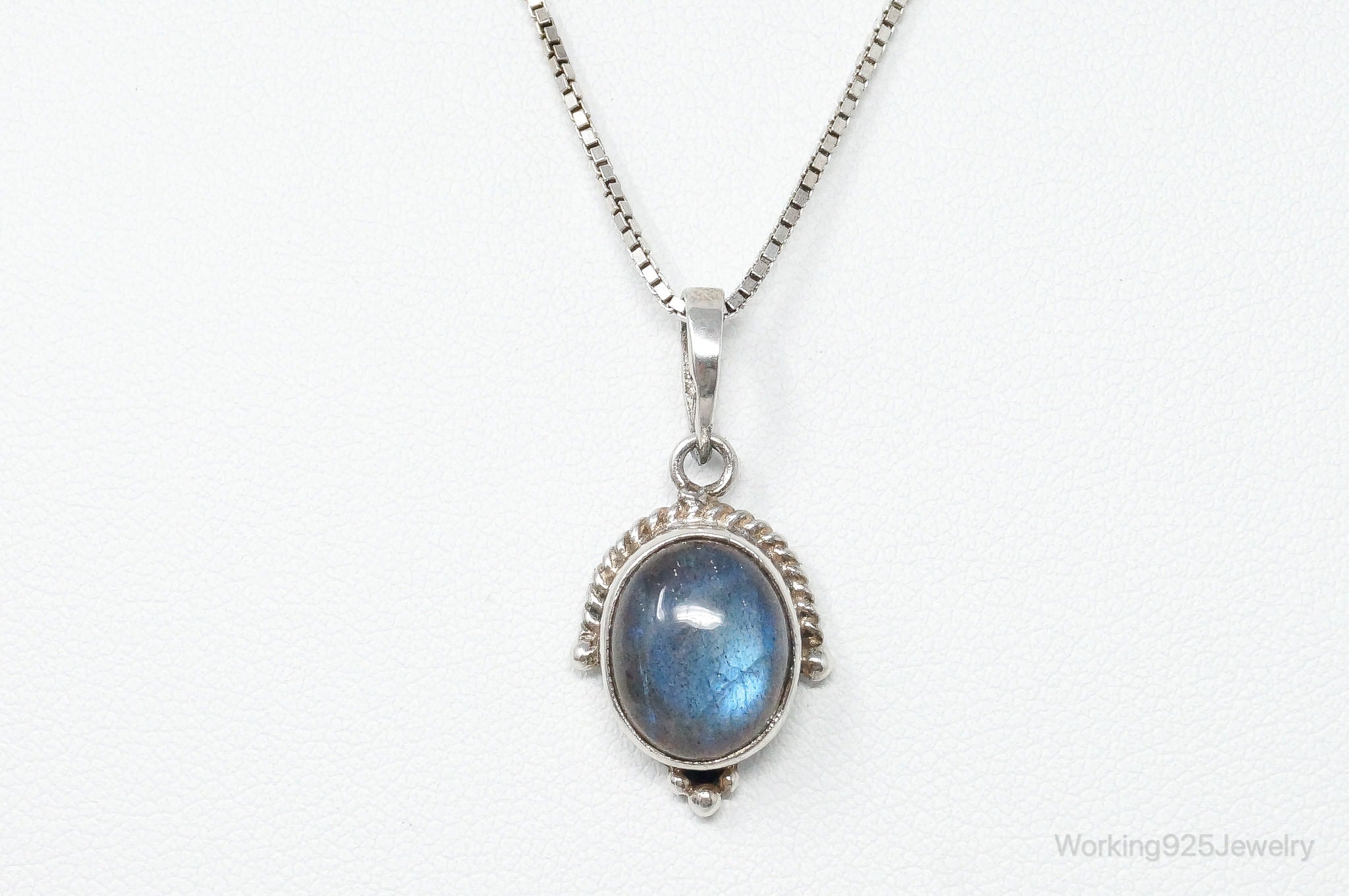 Vintage Labradorite Sterling Silver Necklace