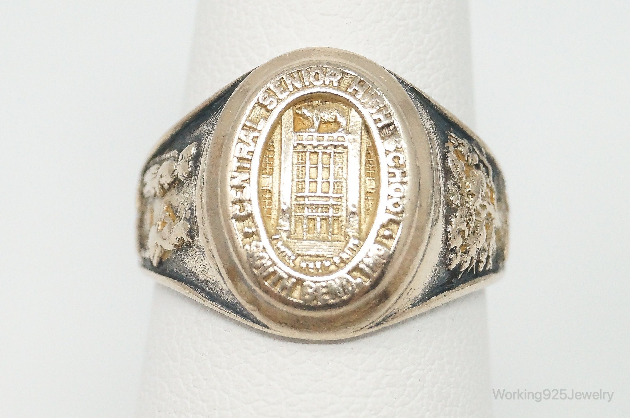 RARE 1934 Central Senior HS South Bend, IN 10K Gold S. Silver Ring Size 6.5