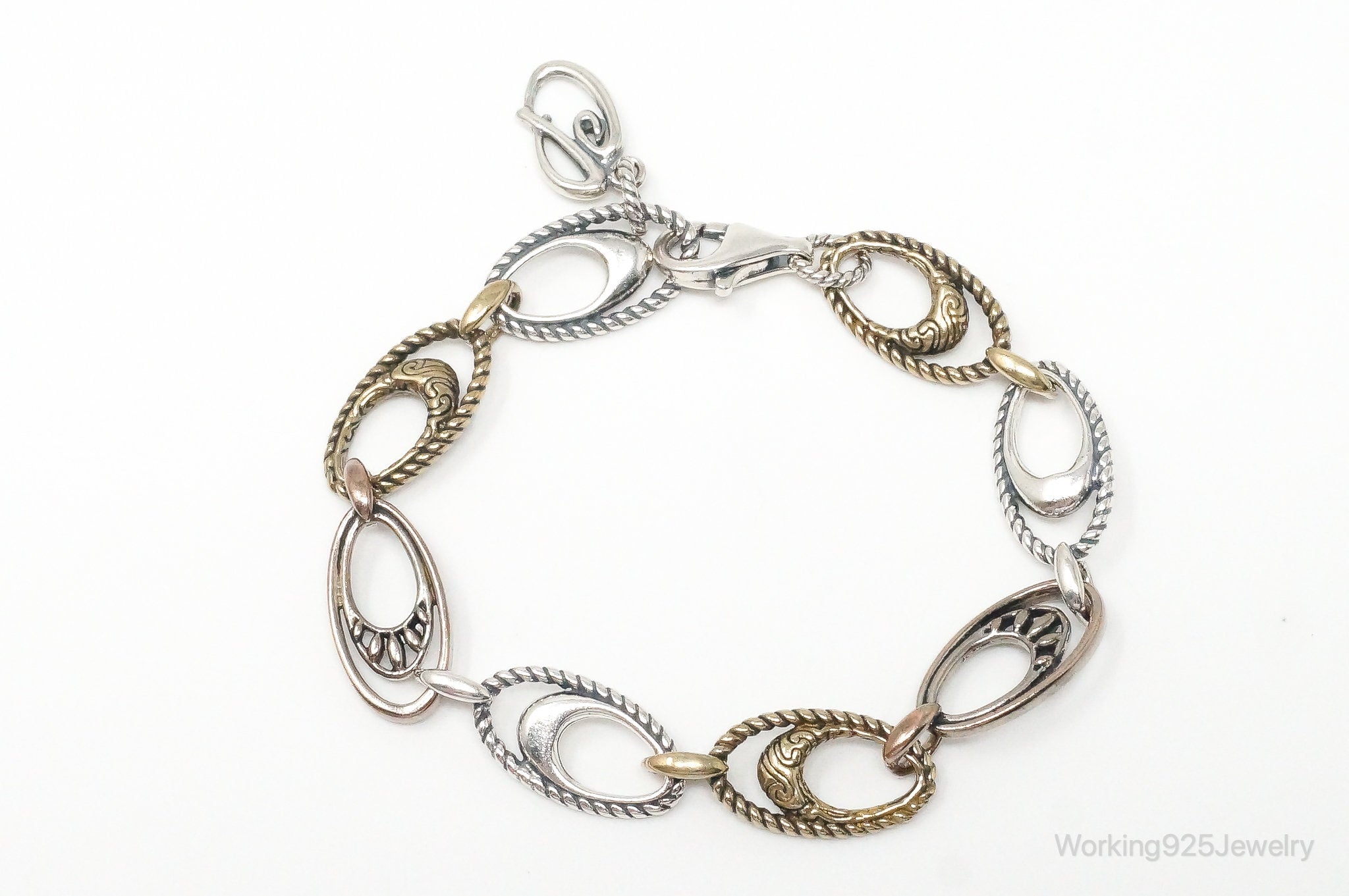 Designer Carolyn Pollack Relios Southwestern Sterling Silver Link Bracelet