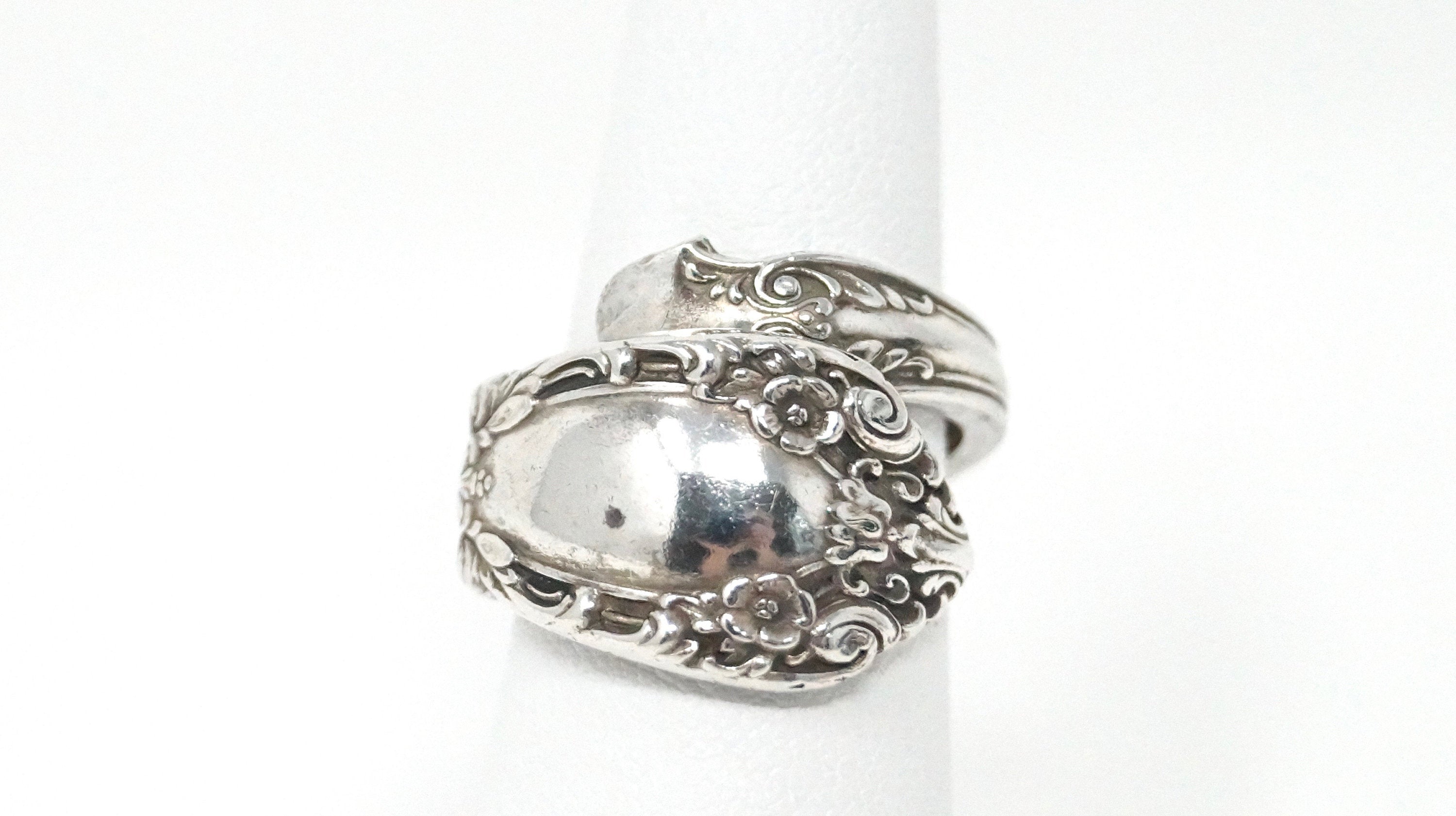 Vintage Alvin Prince Eugene Spoon Wrap Sterling Silver Ring - Size 5 1/2 -