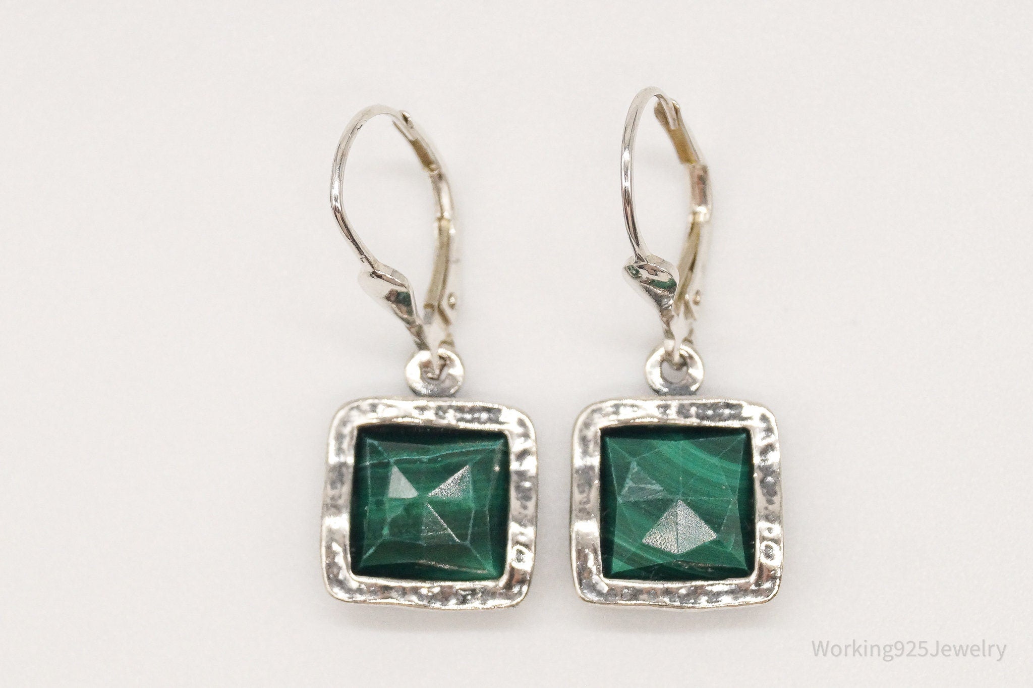 Designer B Israel Malachite Sterling Silver Earrings