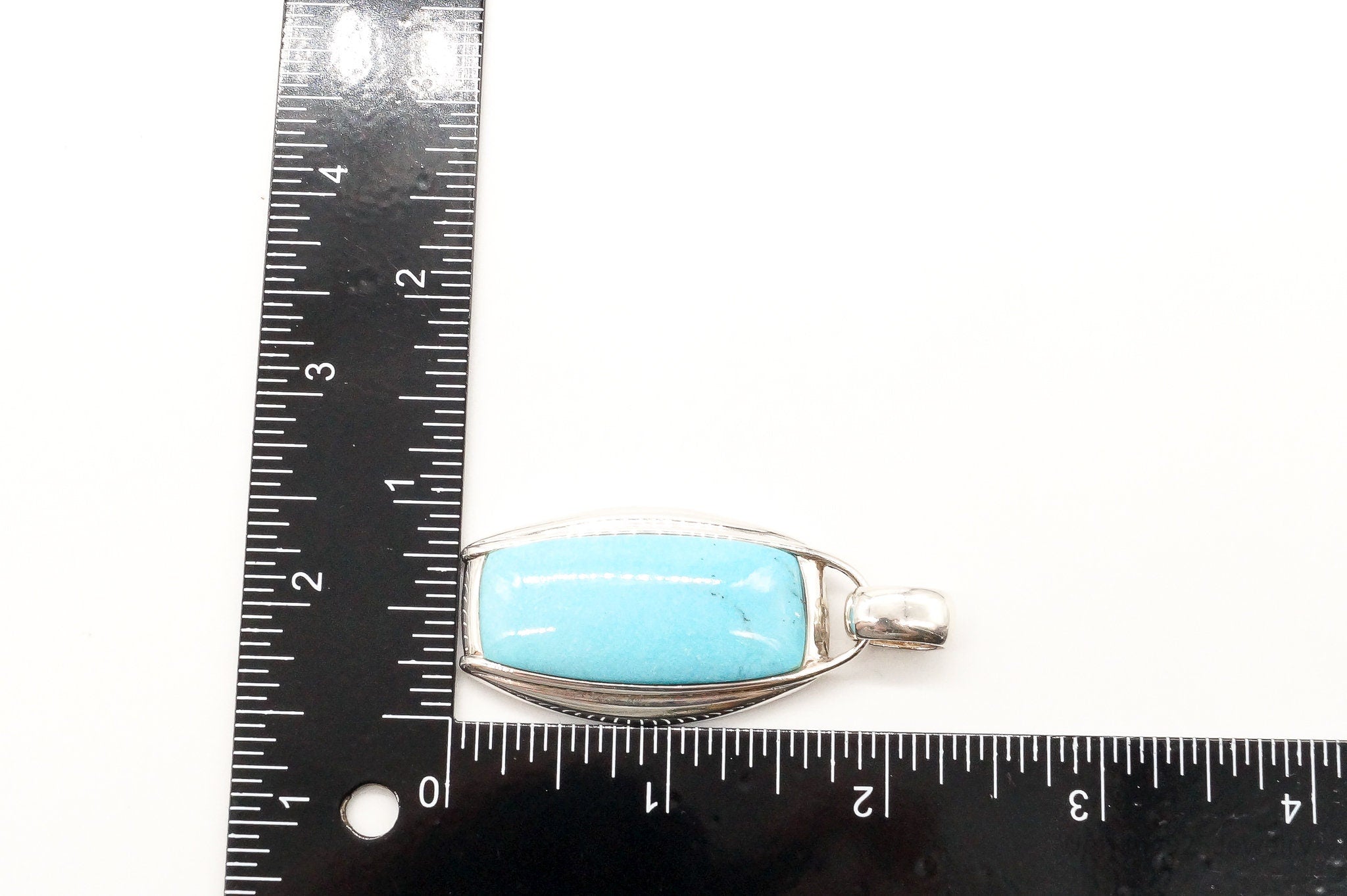 Large Designer SX Turquoise Sterling Silver Pendant