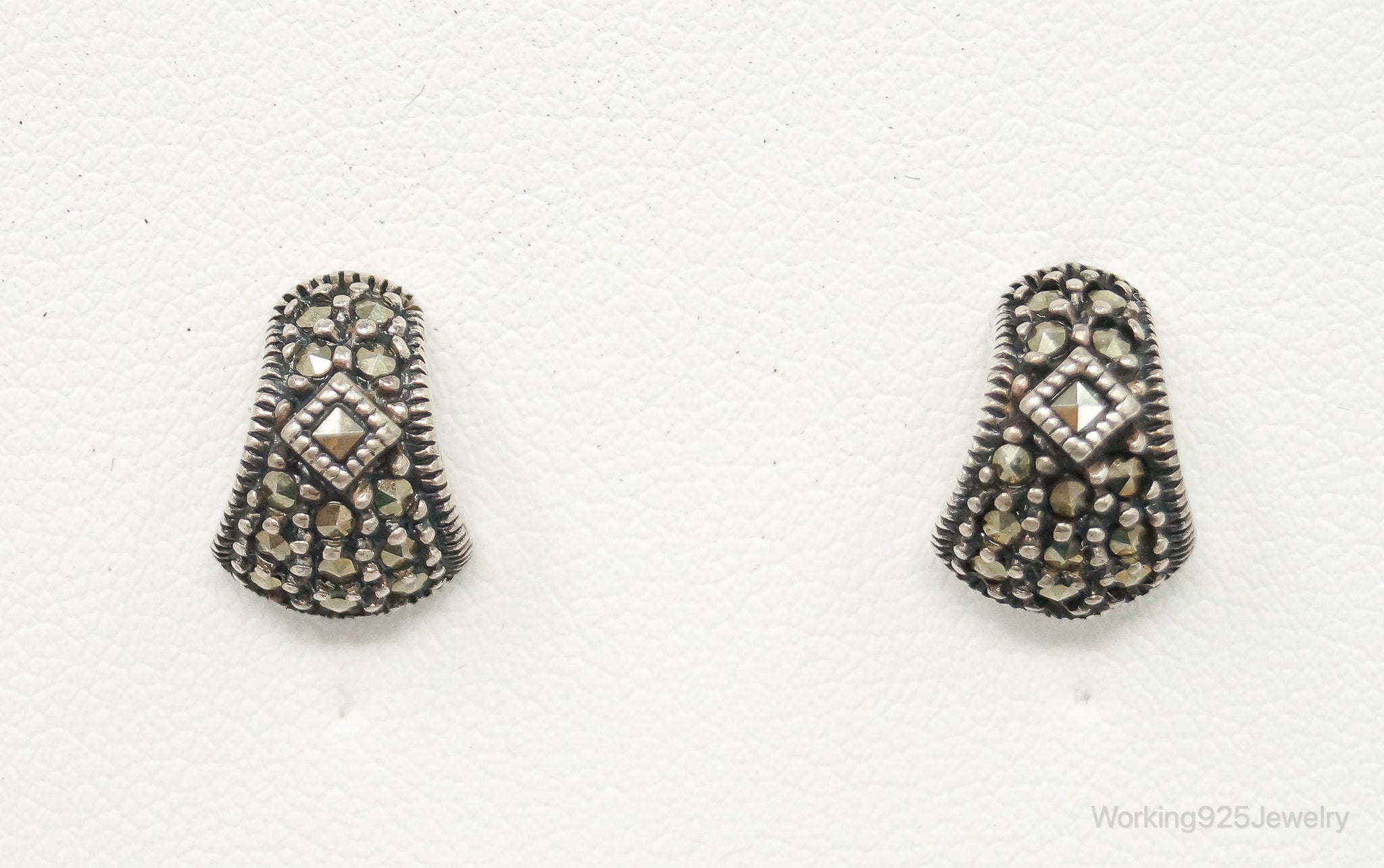 Designer Judith Jack Marcasite Sterling Silver Earrings