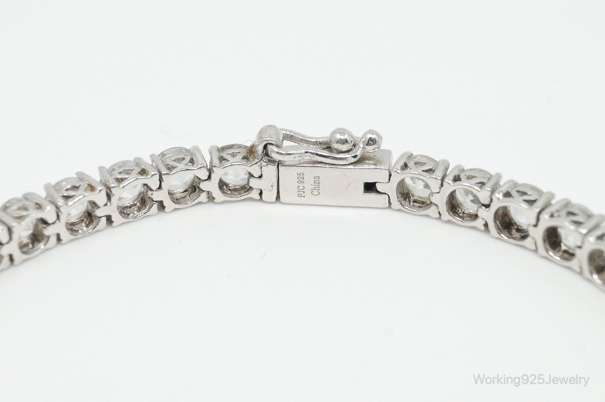 Vintage Designer PJC Classic Cubic Zirconia Sterling Silver Tennis Bracelet