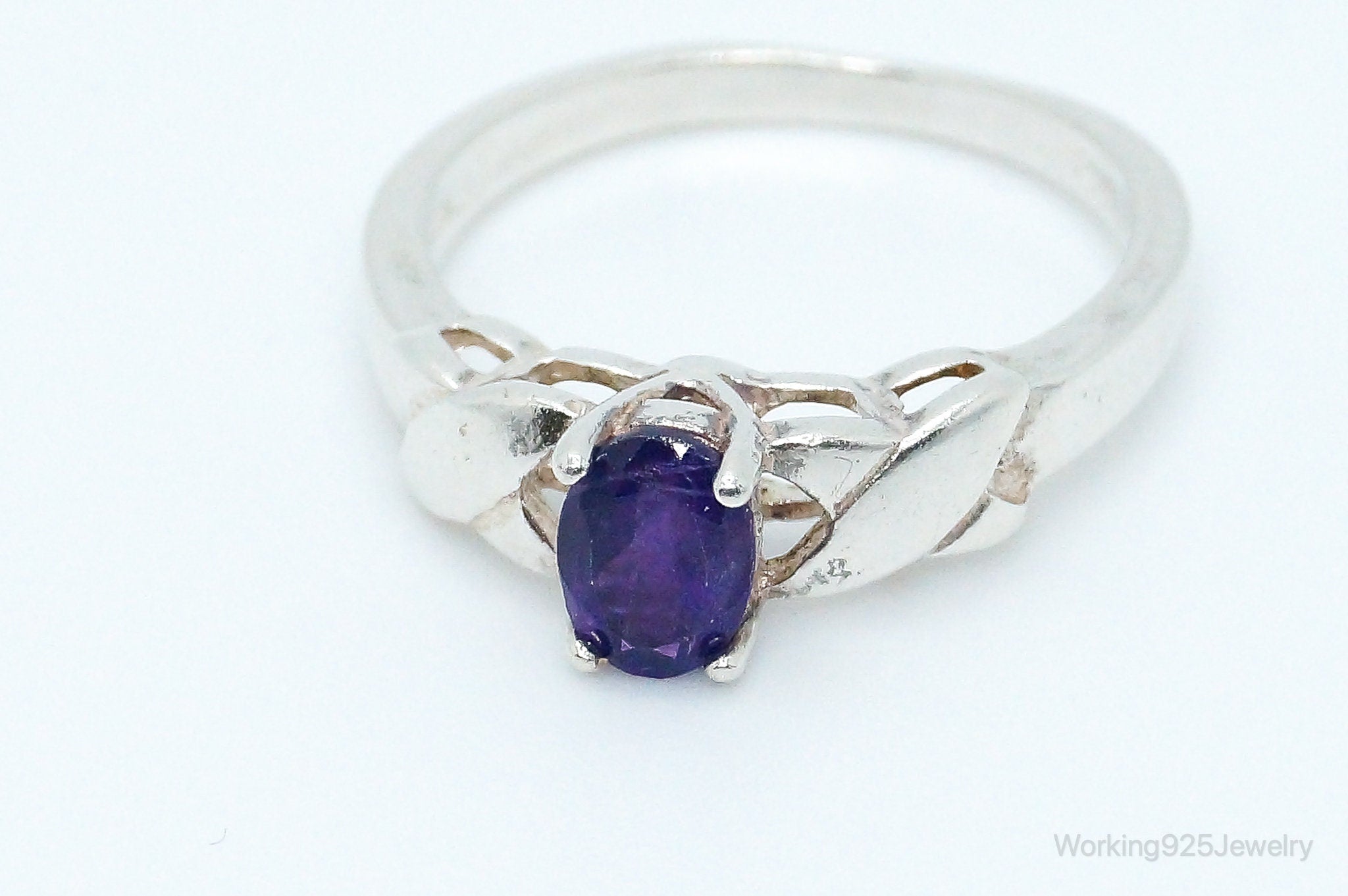 Vintage Amethyst Sterling Silver Ring Size 9