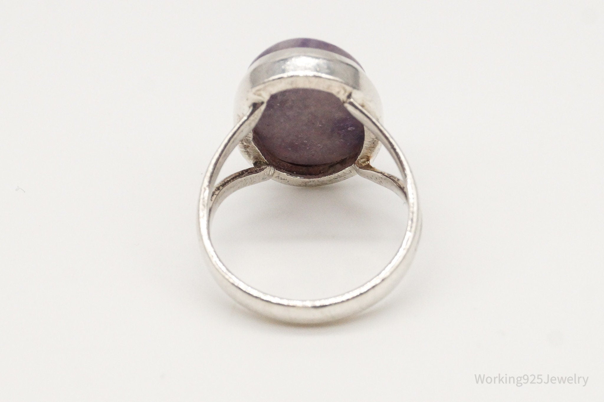 Vintage Amethyst Sterling Silver Ring - Size 6.75