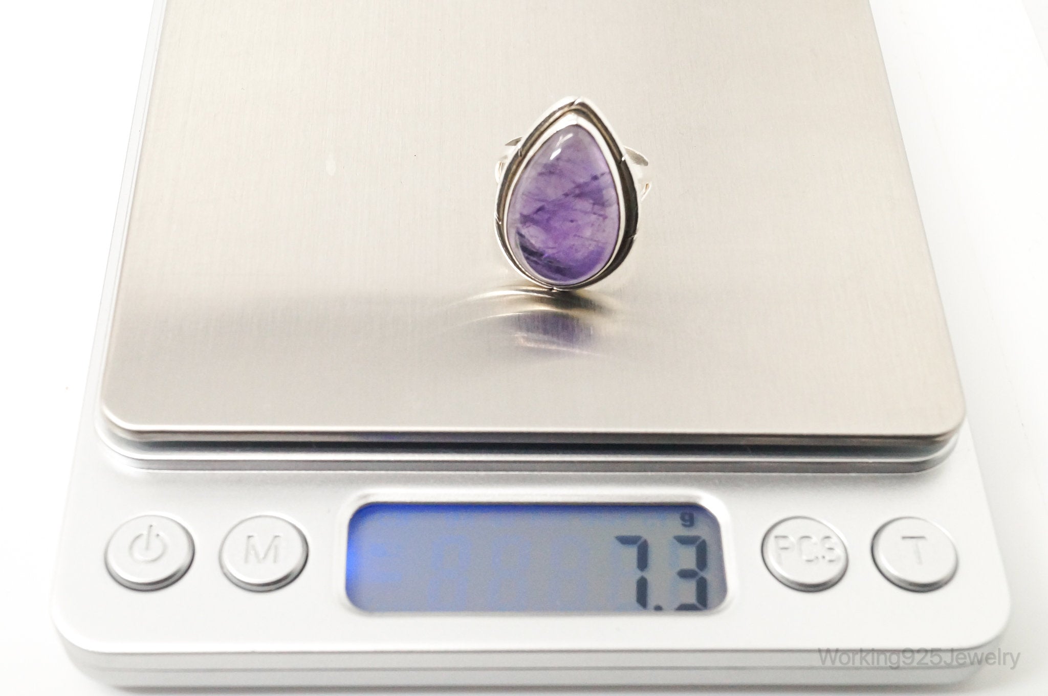 Vintage Amethyst Southwest Style Sterling Silver Ring - Sz 7