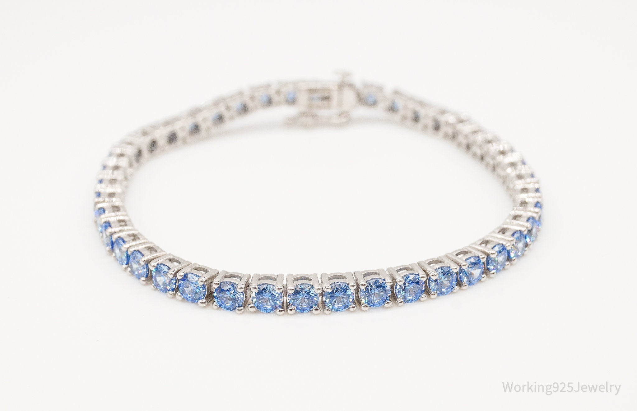Designer SJD Blue Stone Sterling Silver Bracelet