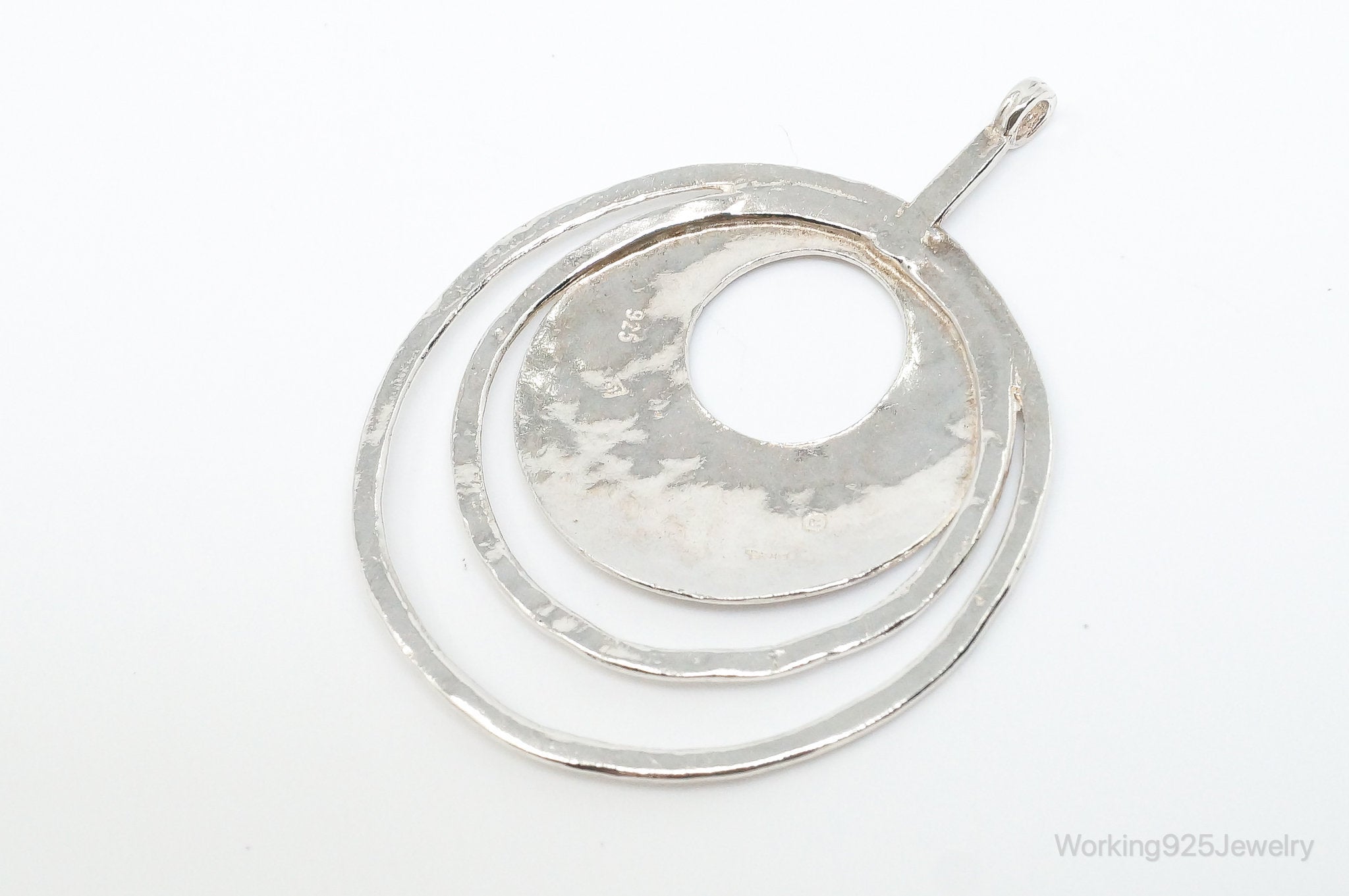 Retired Silpada Hammered Rings Sterling Silver Necklace Pendant