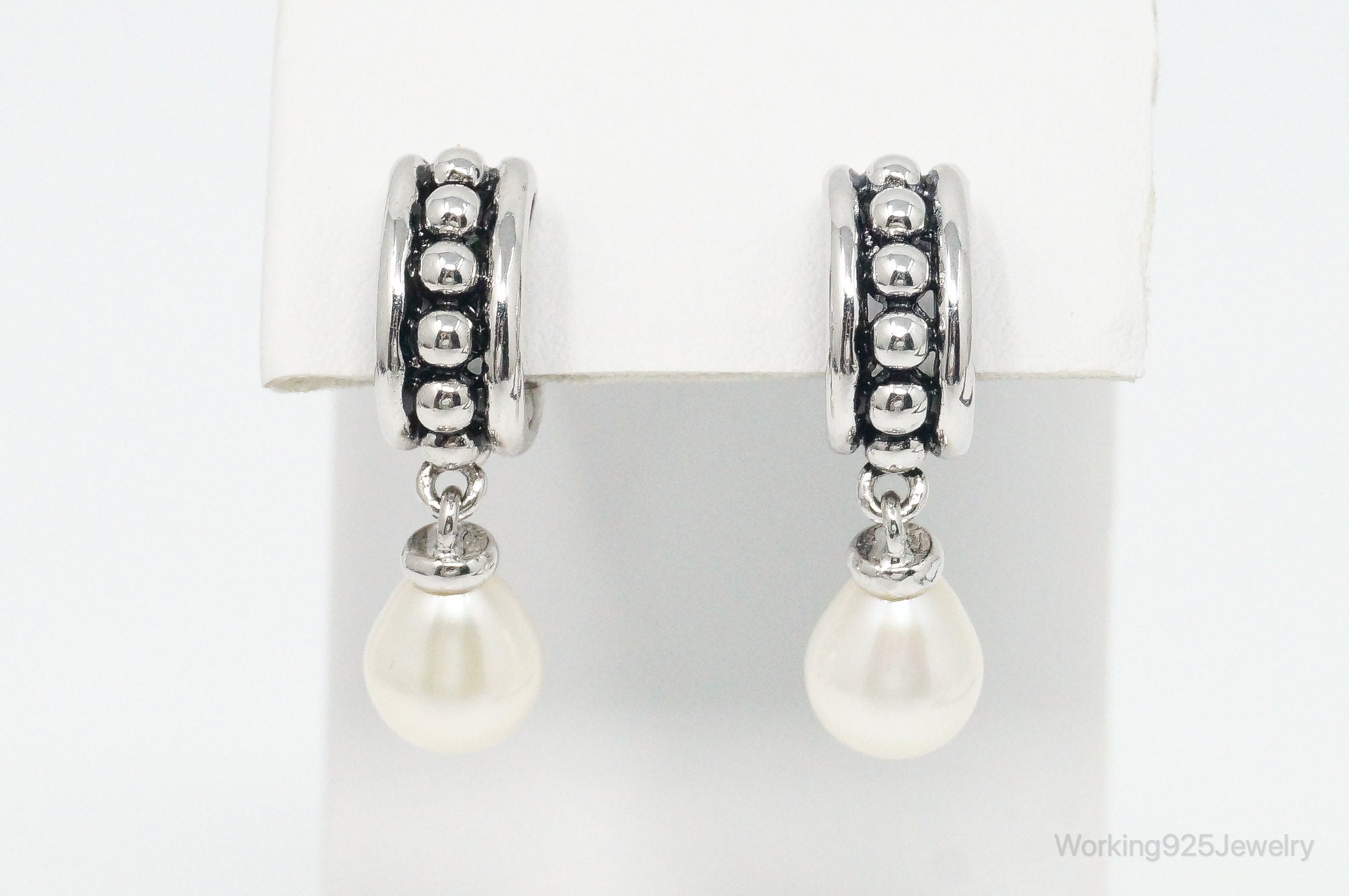 Designer Pearl Sterling Silver Earrings