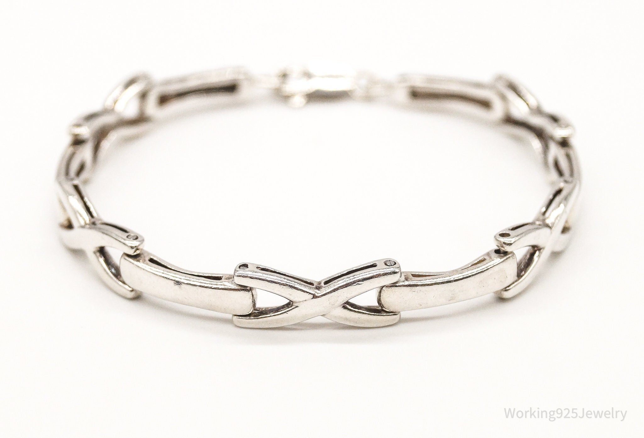 Vintage Designer Boma X Link Sterling Silver Bracelet