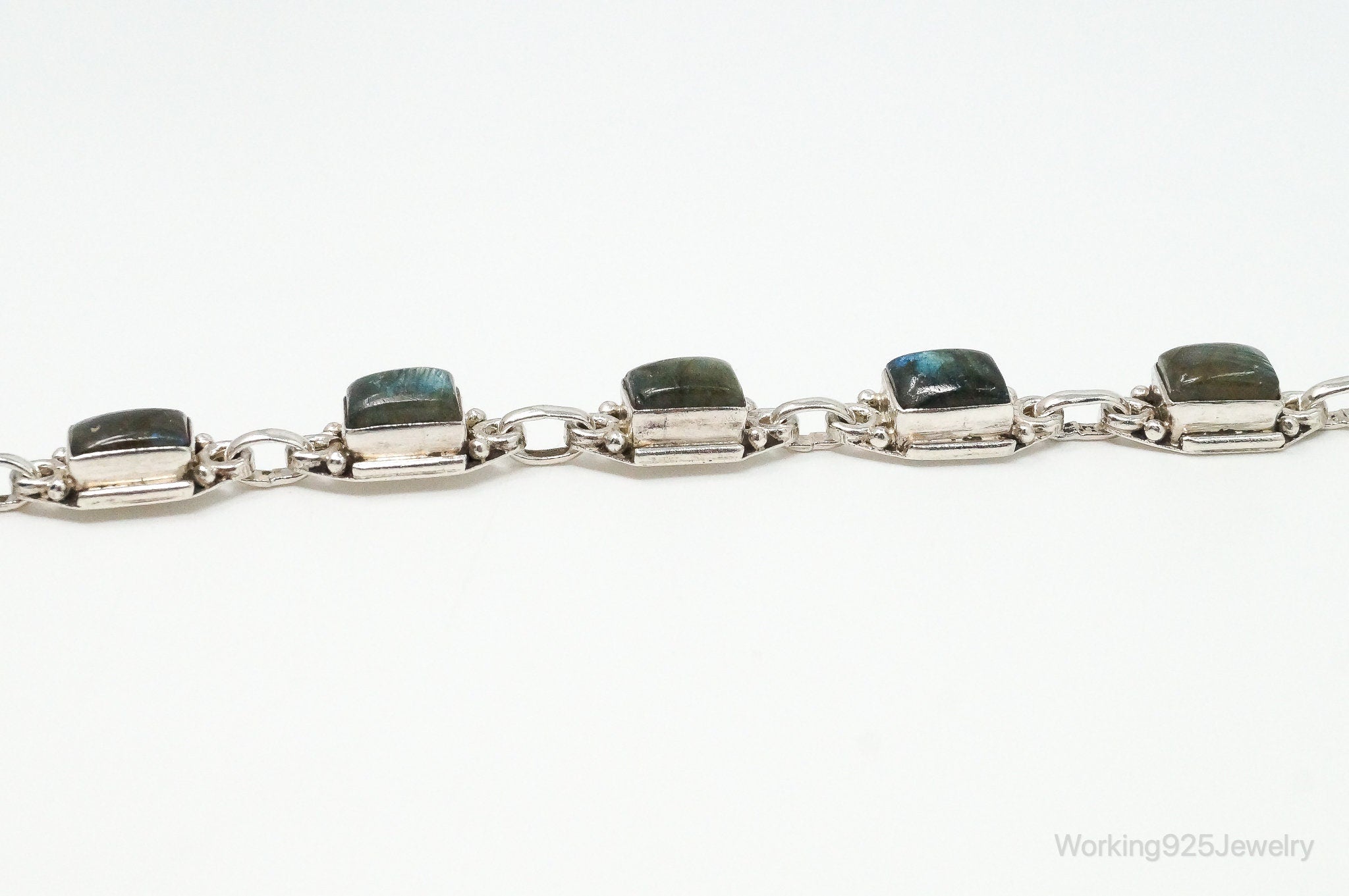 Vintage Labradorite Sterling Silver Bracelet