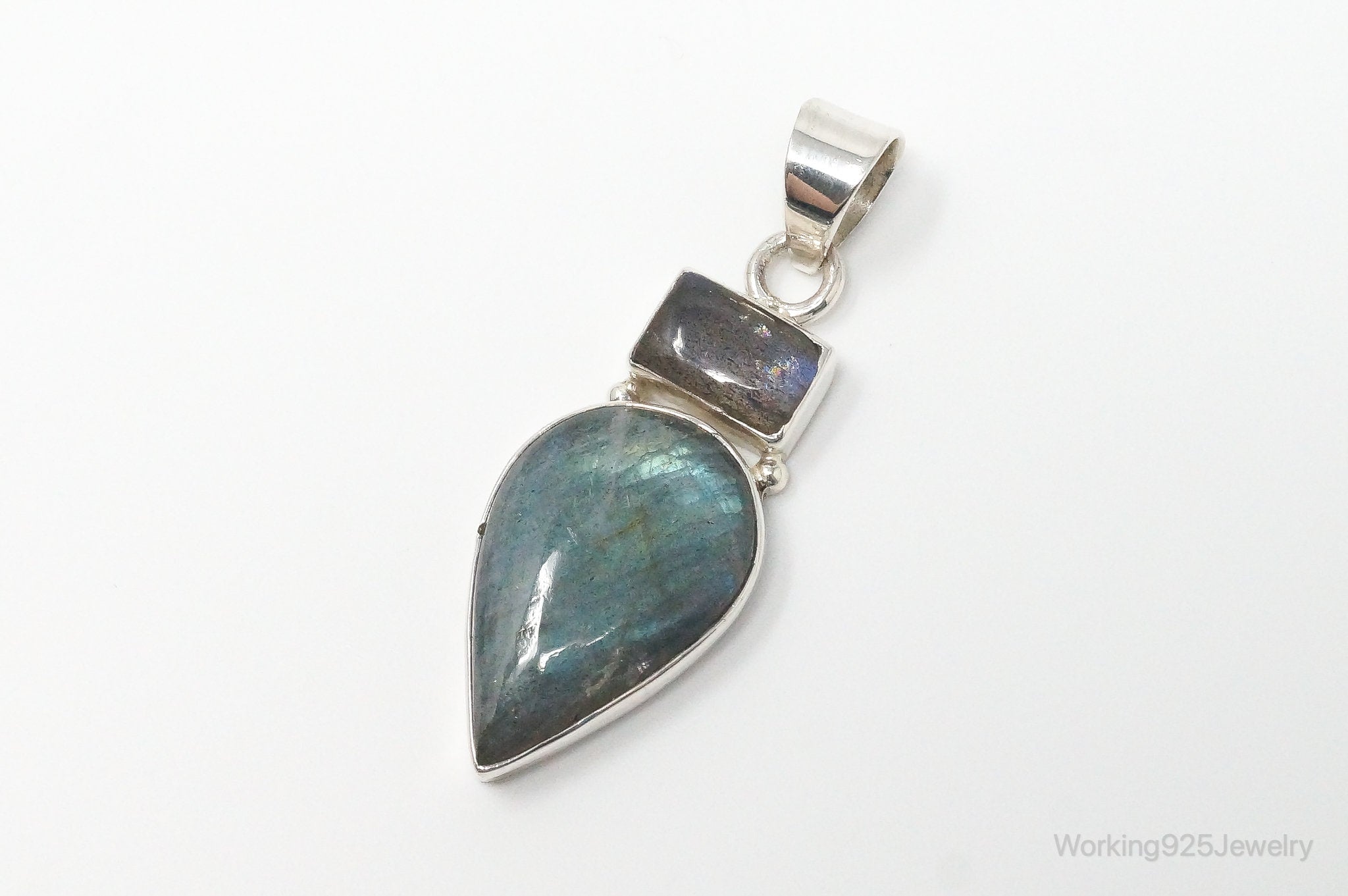 Large Designer Supreme Jewelers Labradorite Sterling Silver Pendant