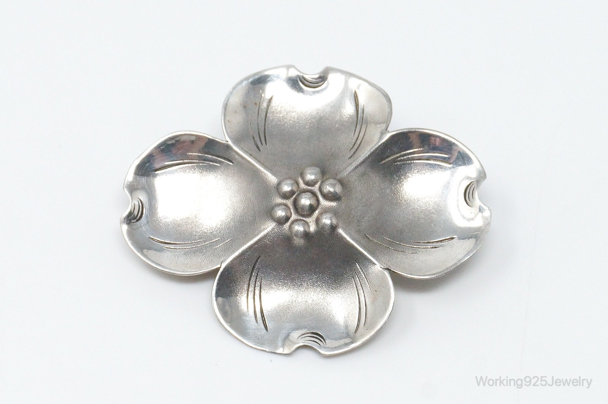 Vintage Designer NYE Moder Dogwood Sterling Silver Brooch Pin