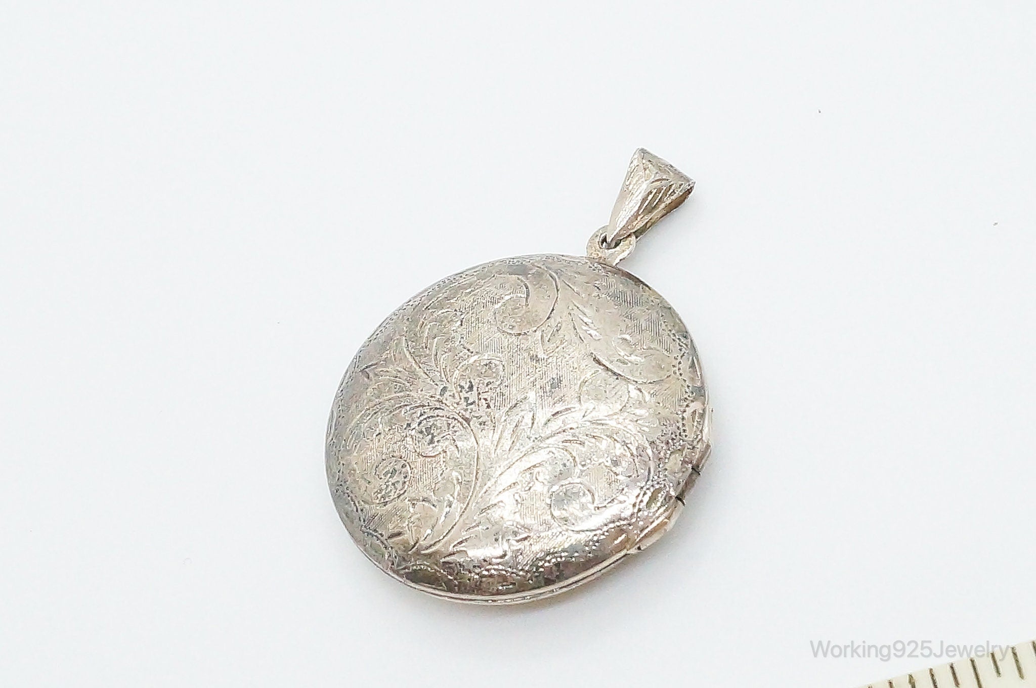 Antique Sterling Silver Secret Picture Locket Necklace Pendant