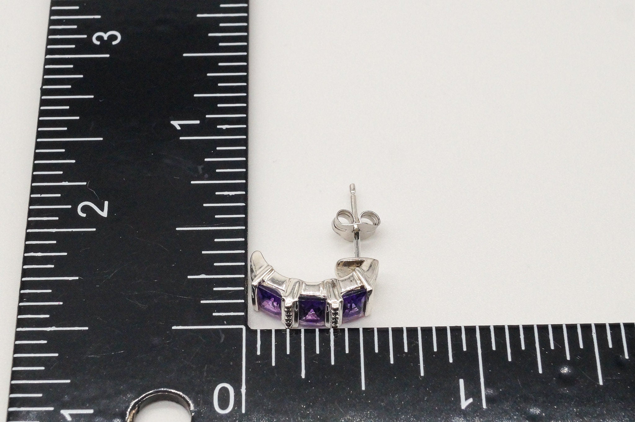 Vintage Amethyst Sterling Silver Earrings