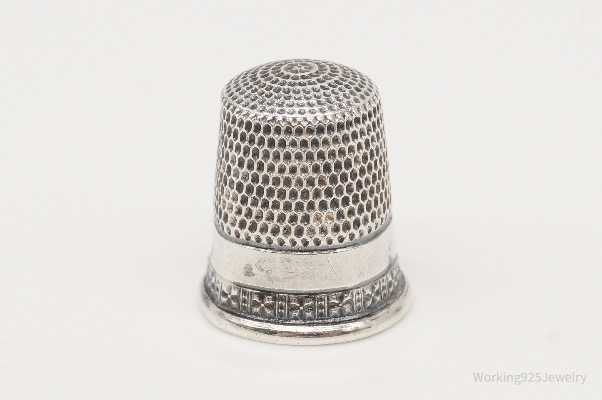 1800s Antique Simons Bros & Co Dome Sterling Silver Thimble Size 5