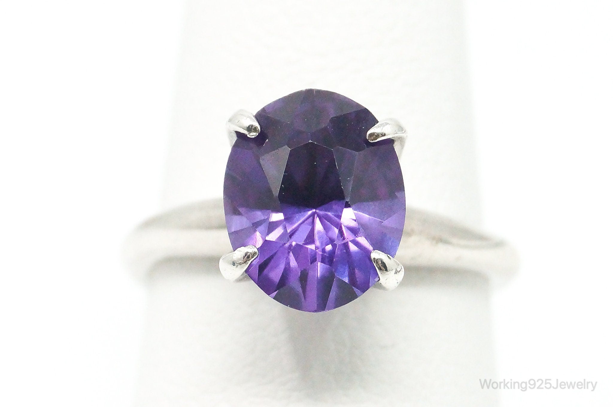 Vintage Color Change Sapphire Silver Ring - Size 6.5