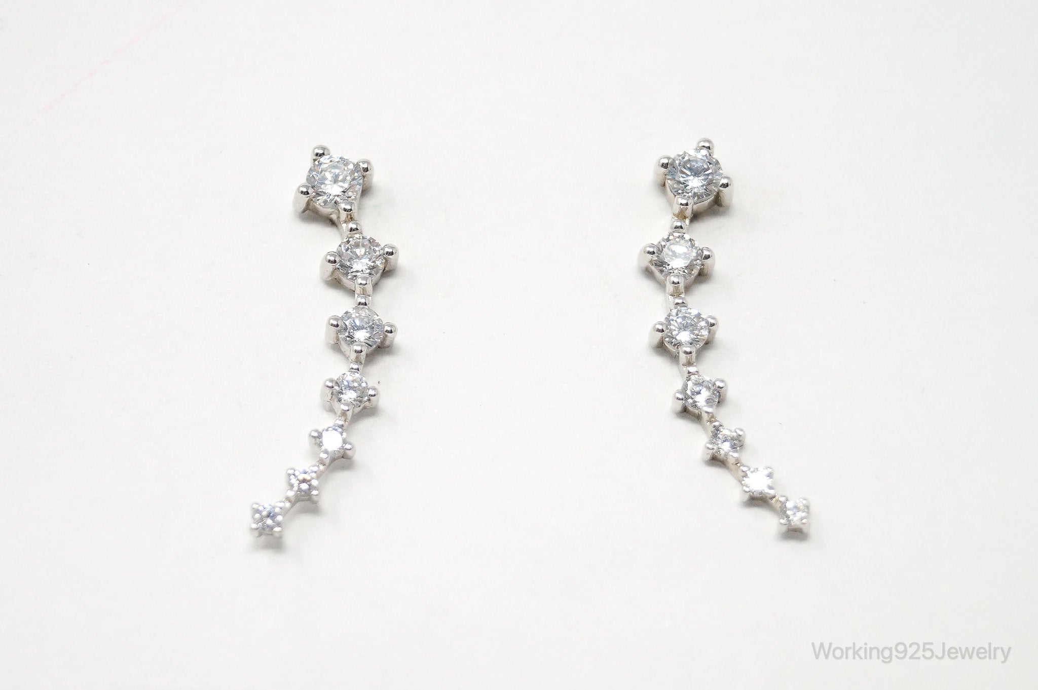 Vintage Cubic Zirconia Sterling Silver Earrings