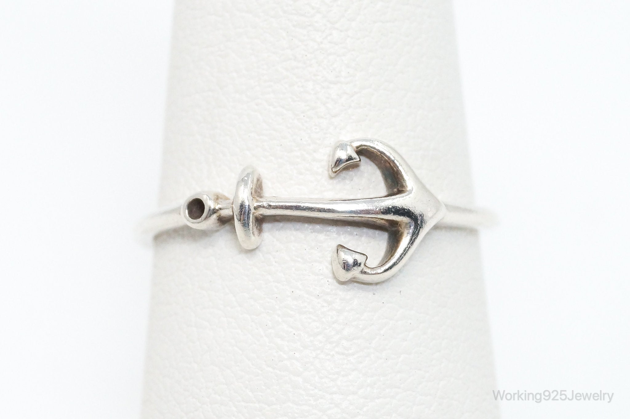 Designer BOMA Anchor Sterling Silver Ring - Size 7