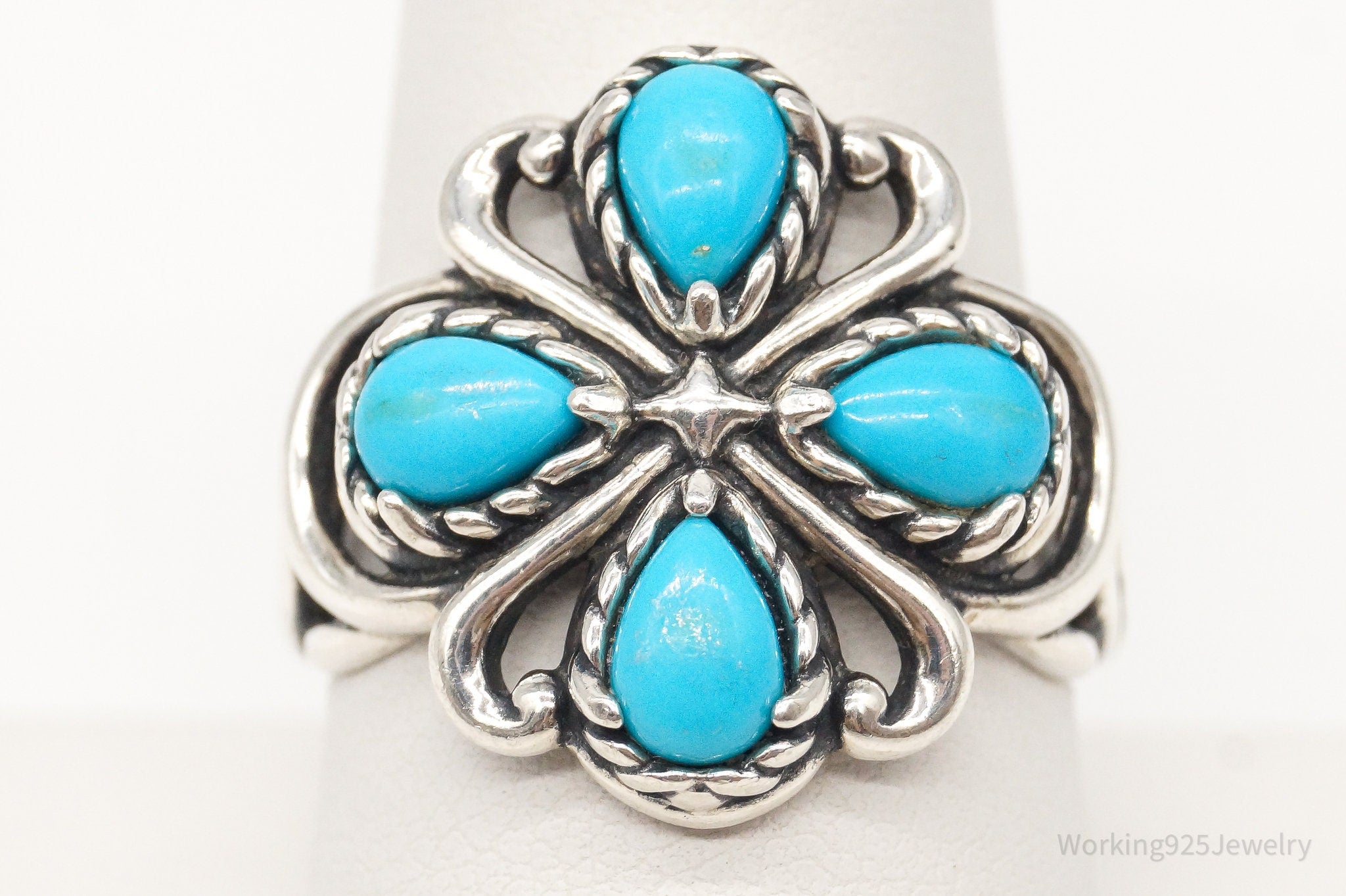 Designer Carolyn Pollack Relios Turquoise Sterling Silver Ring - Size 8.75