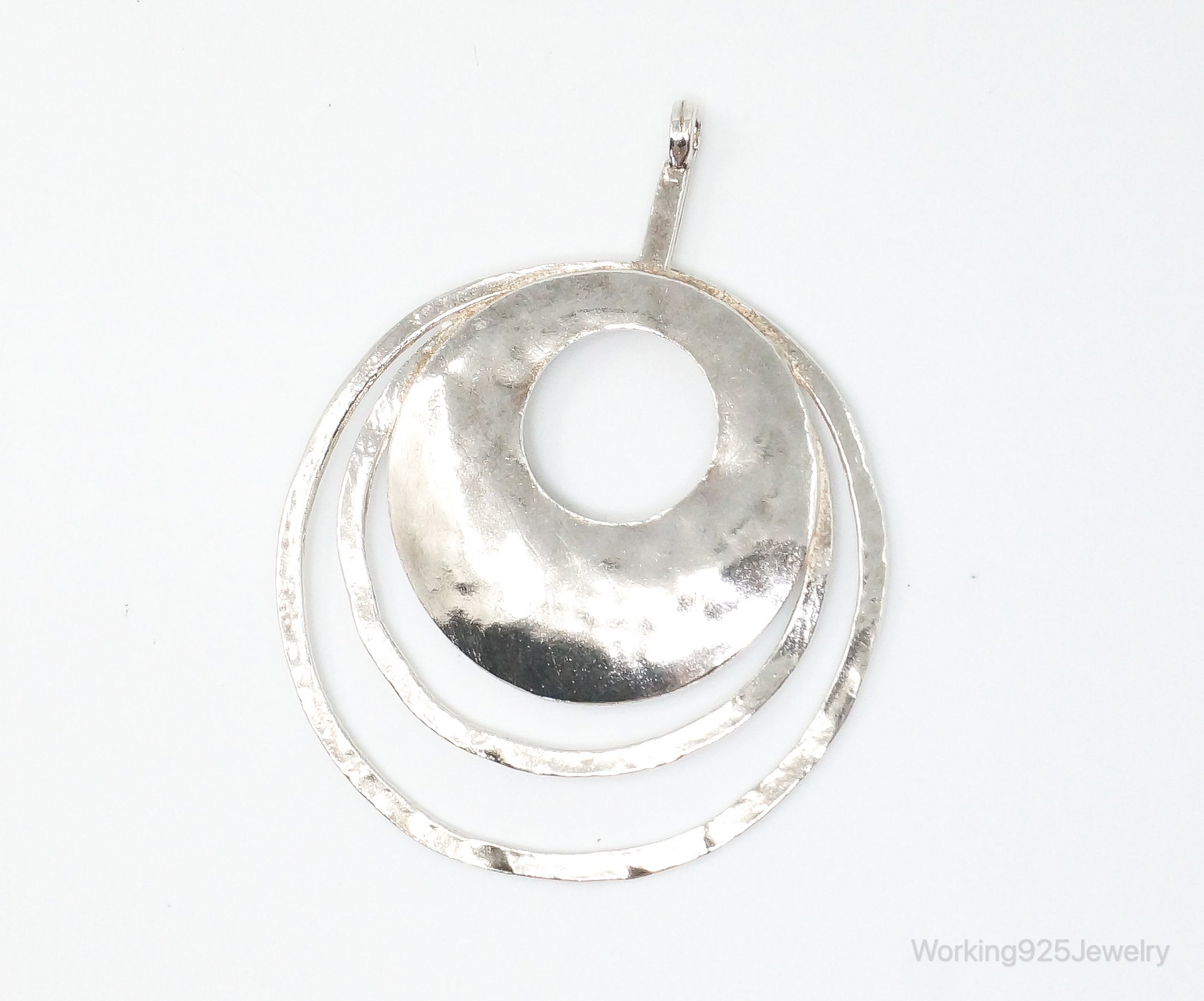 Retired Silpada Hammered Rings Sterling Silver Necklace Pendant