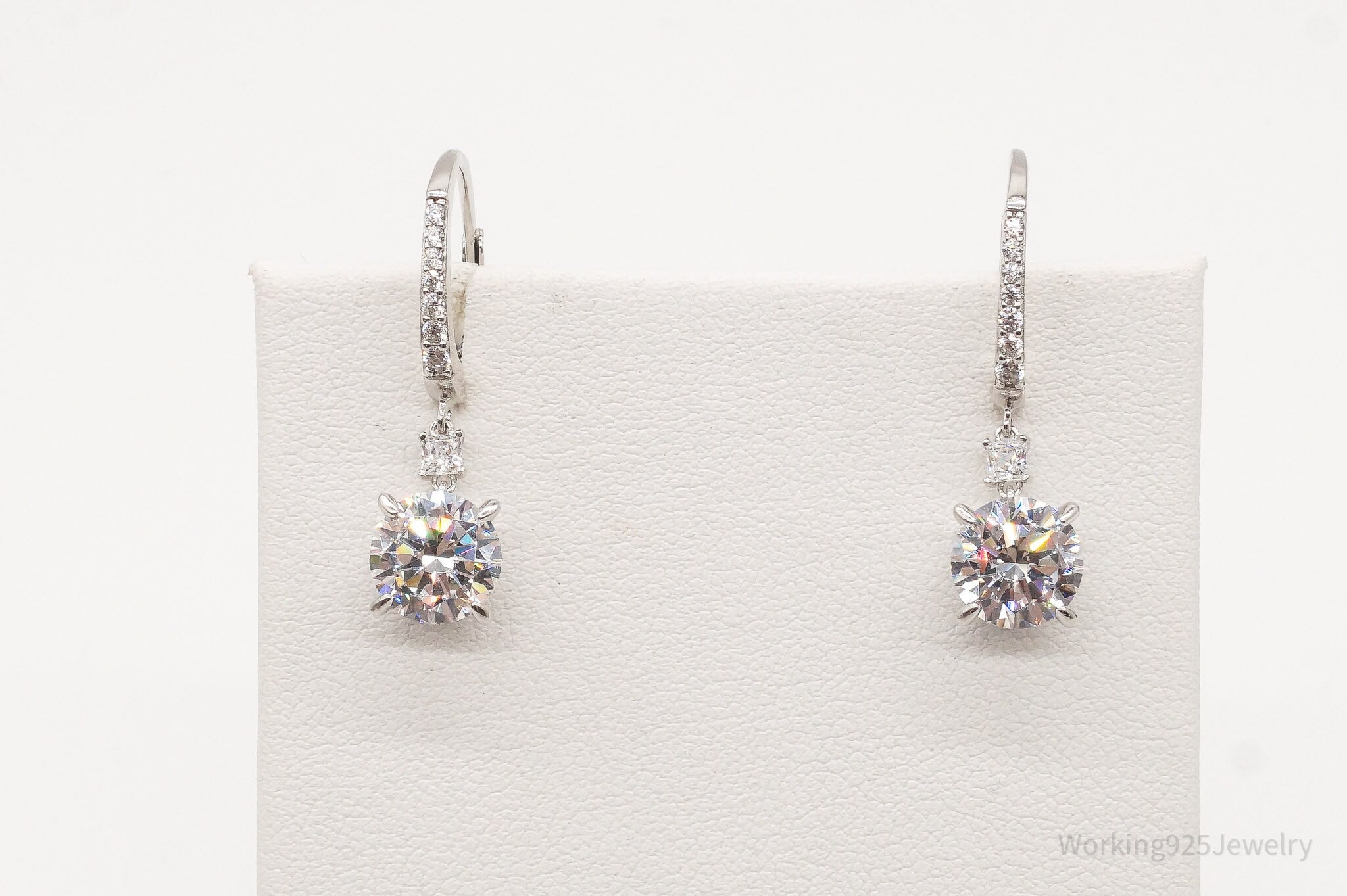 Vintage Cubic Zirconia Sterling Silver Earrings