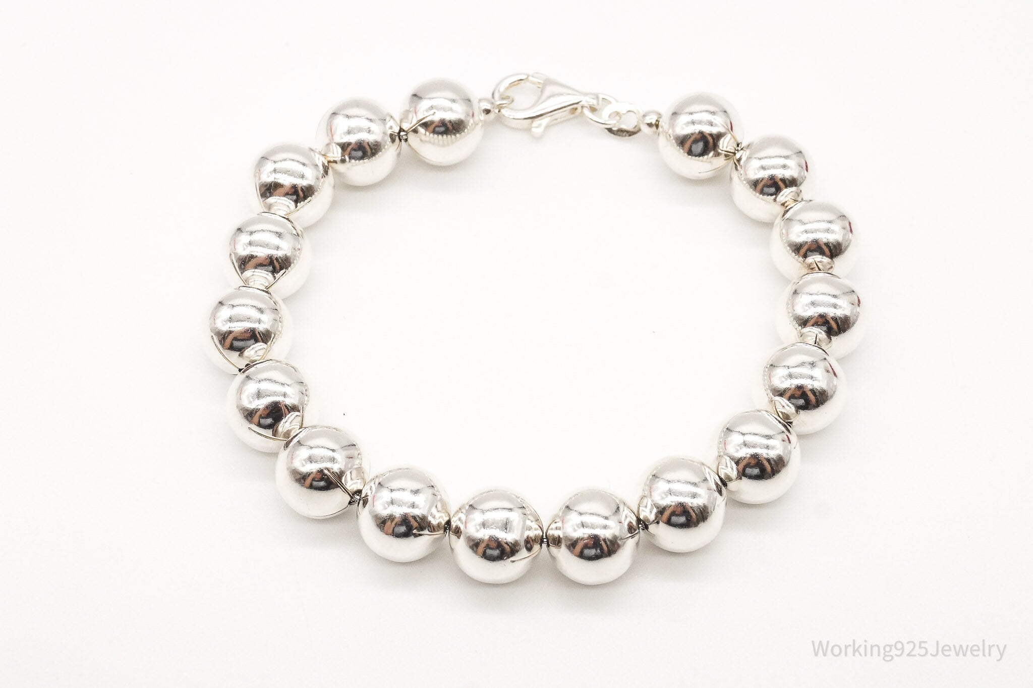 Vintage Ball Beaded Sterling Silver Bracelet