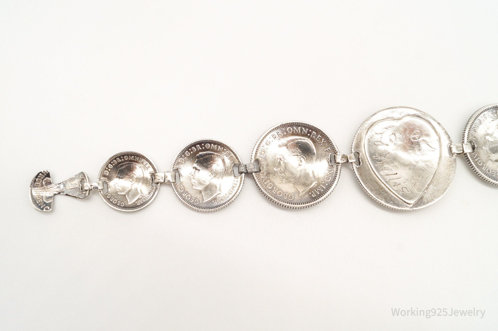 Vintage Australian 1940s Coins Silver Bracelet