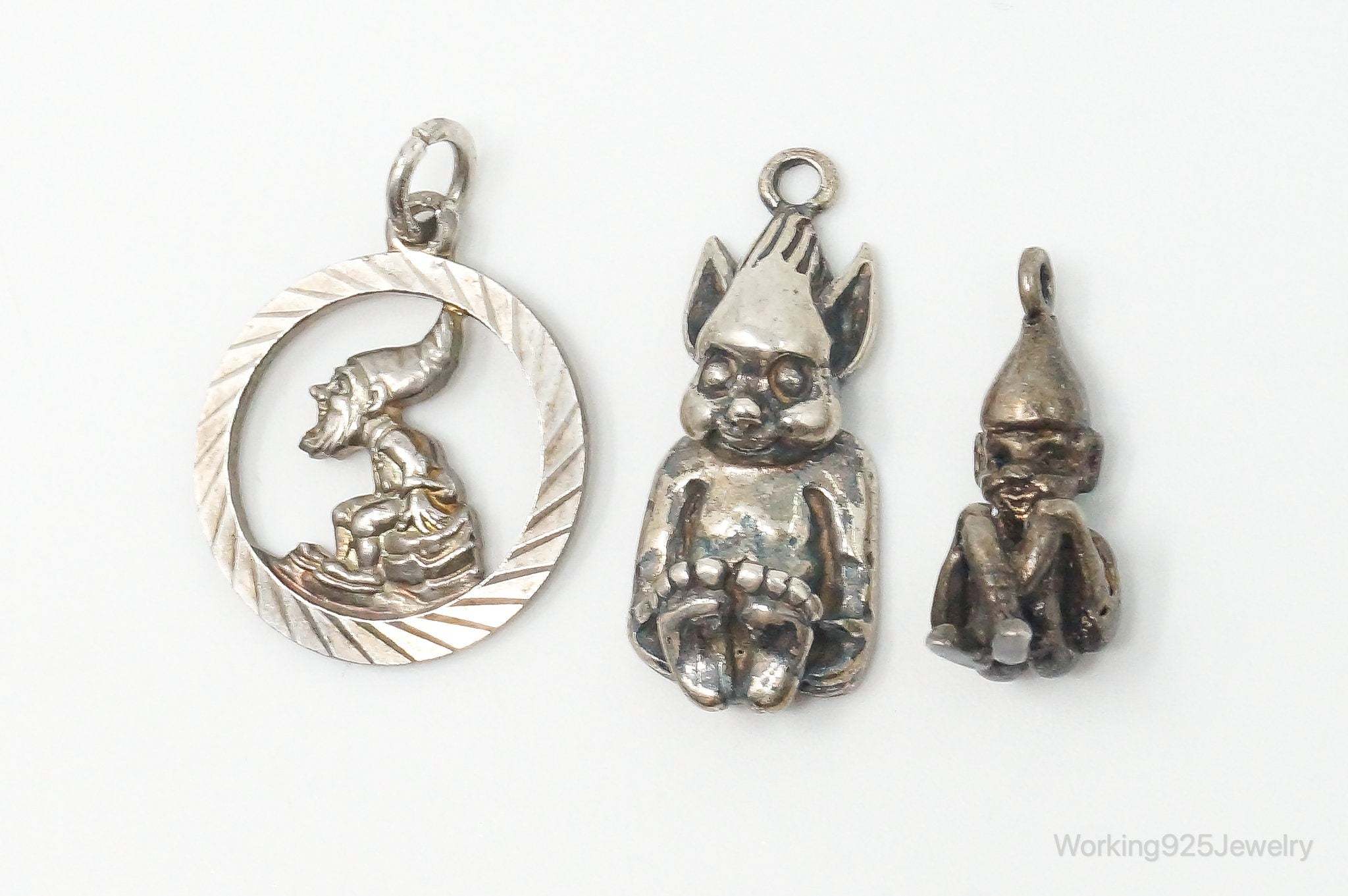 Vintage Gnomes Sterling Silver Charms Lot